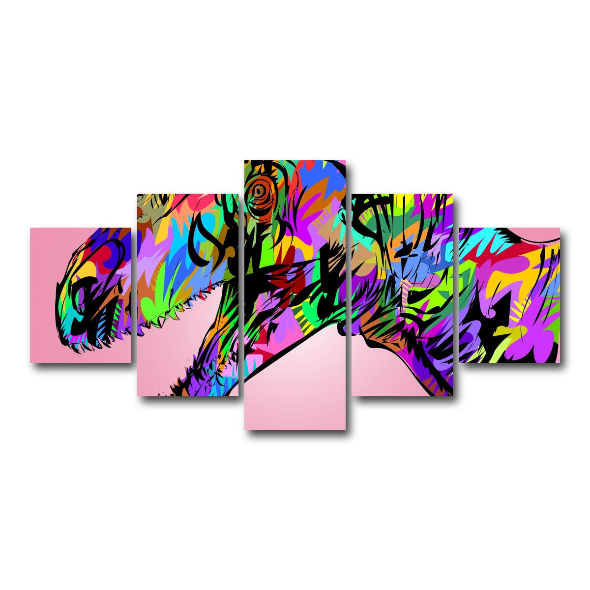 AUTO-MOCKUP WHITE | raptor closeup | 5 Piece | Gallery Wrap Canvas | group=5_short