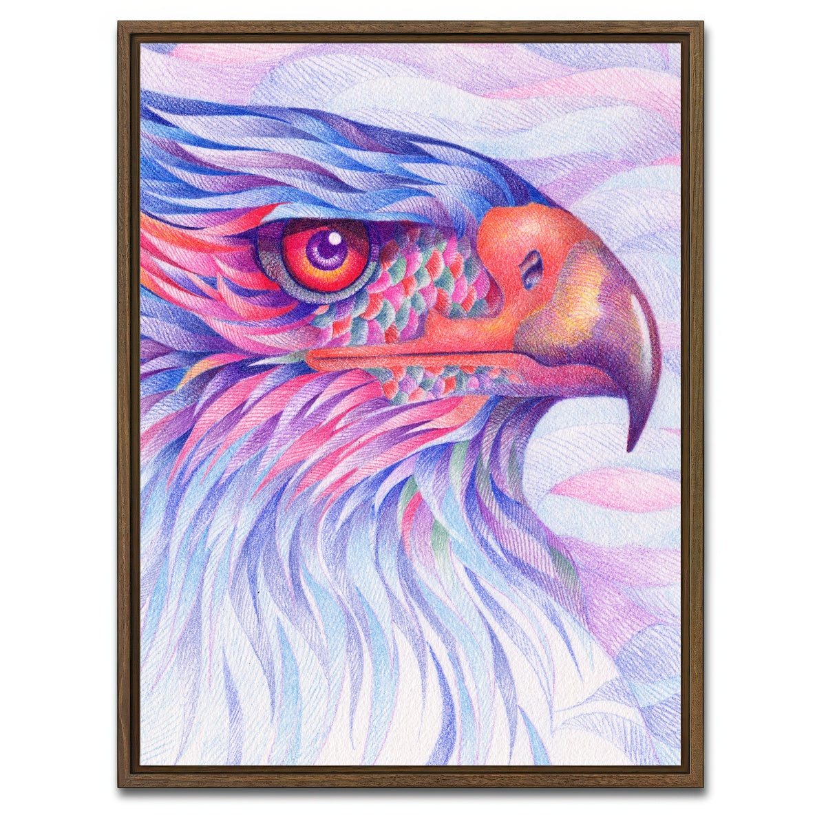 AUTO-MOCKUP WHITE | raptor is bored | 1 Piece | Walnut Framed Canvas | group=3x4