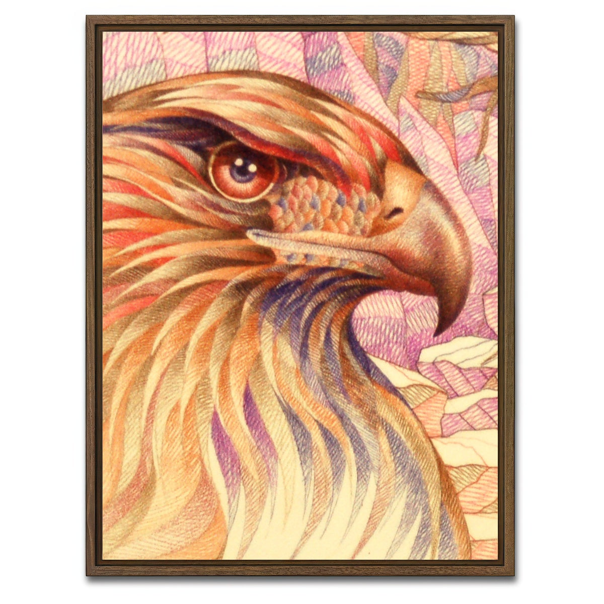 AUTO-MOCKUP WHITE | raptor's on the lookout | 1 Piece | Walnut Framed Canvas | group=3x4