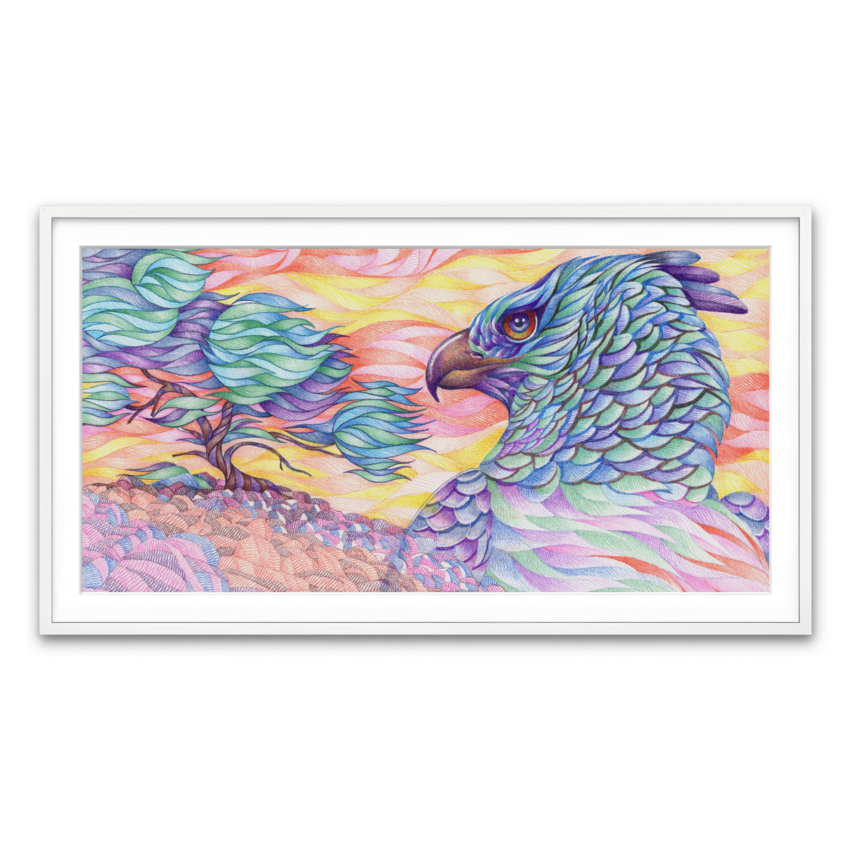 Framed Print 2x1 White