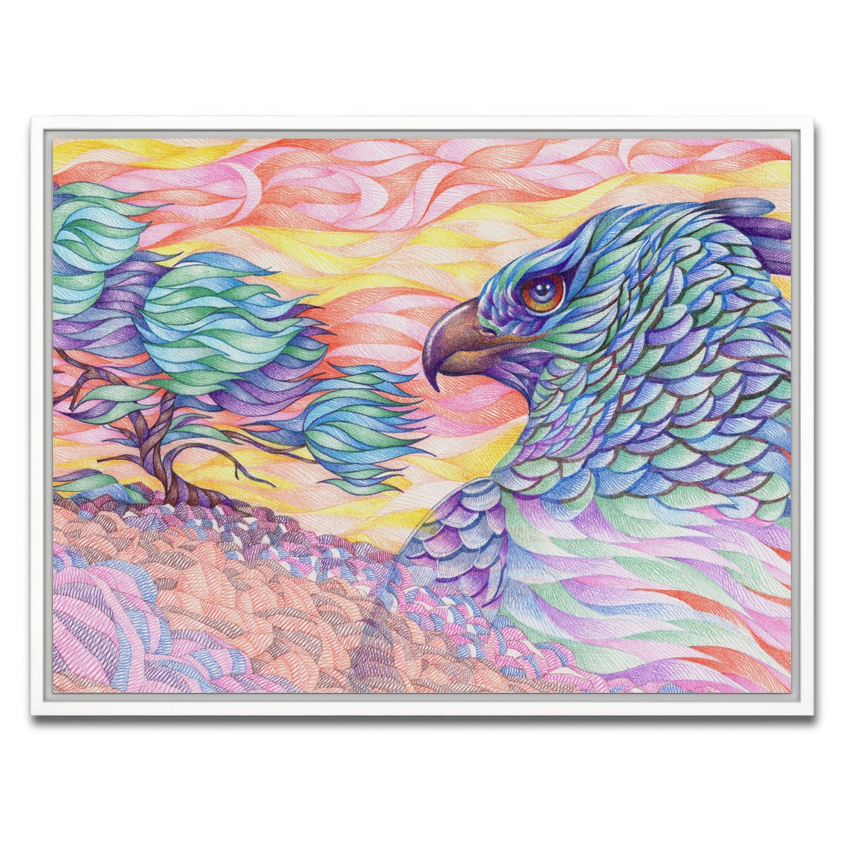 AUTO-MOCKUP WHITE | raptor's vigilance | 1 Piece | White Framed Canvas | group=4x3