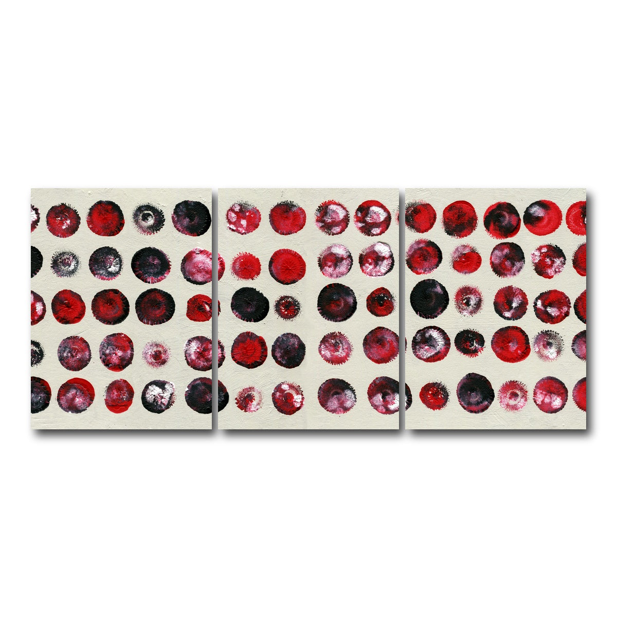 AUTO-MOCKUP WHITE | red circles | 3 Piece | Gallery Wrap Canvas | group=18x24