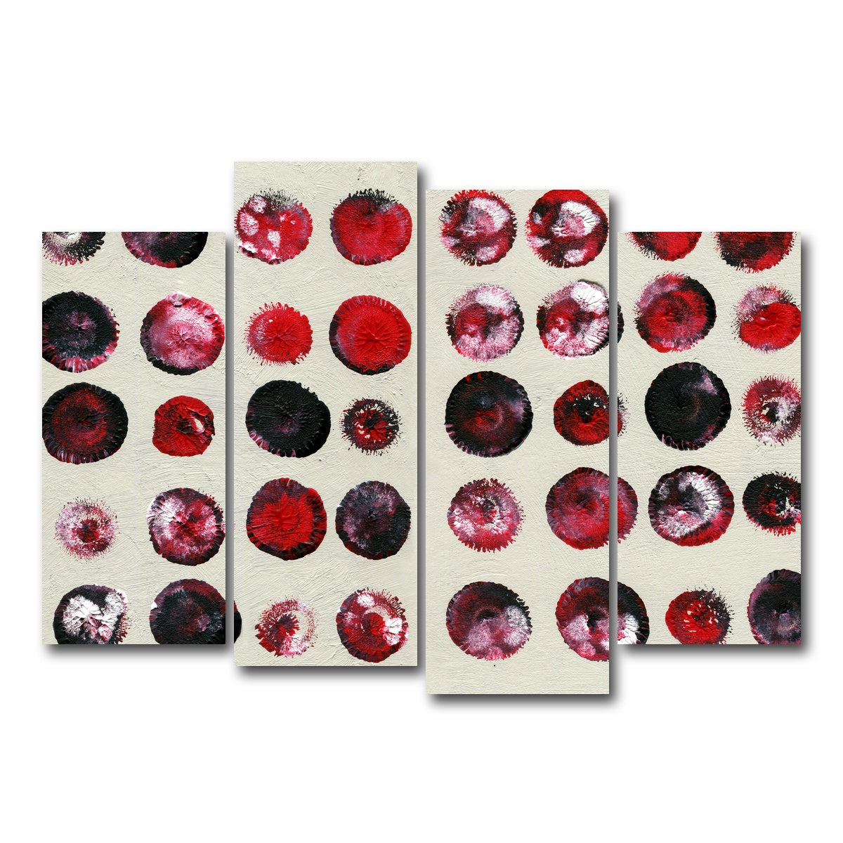 AUTO-MOCKUP WHITE | red circles | 4 Piece | Gallery Wrap Canvas | group=4_normal