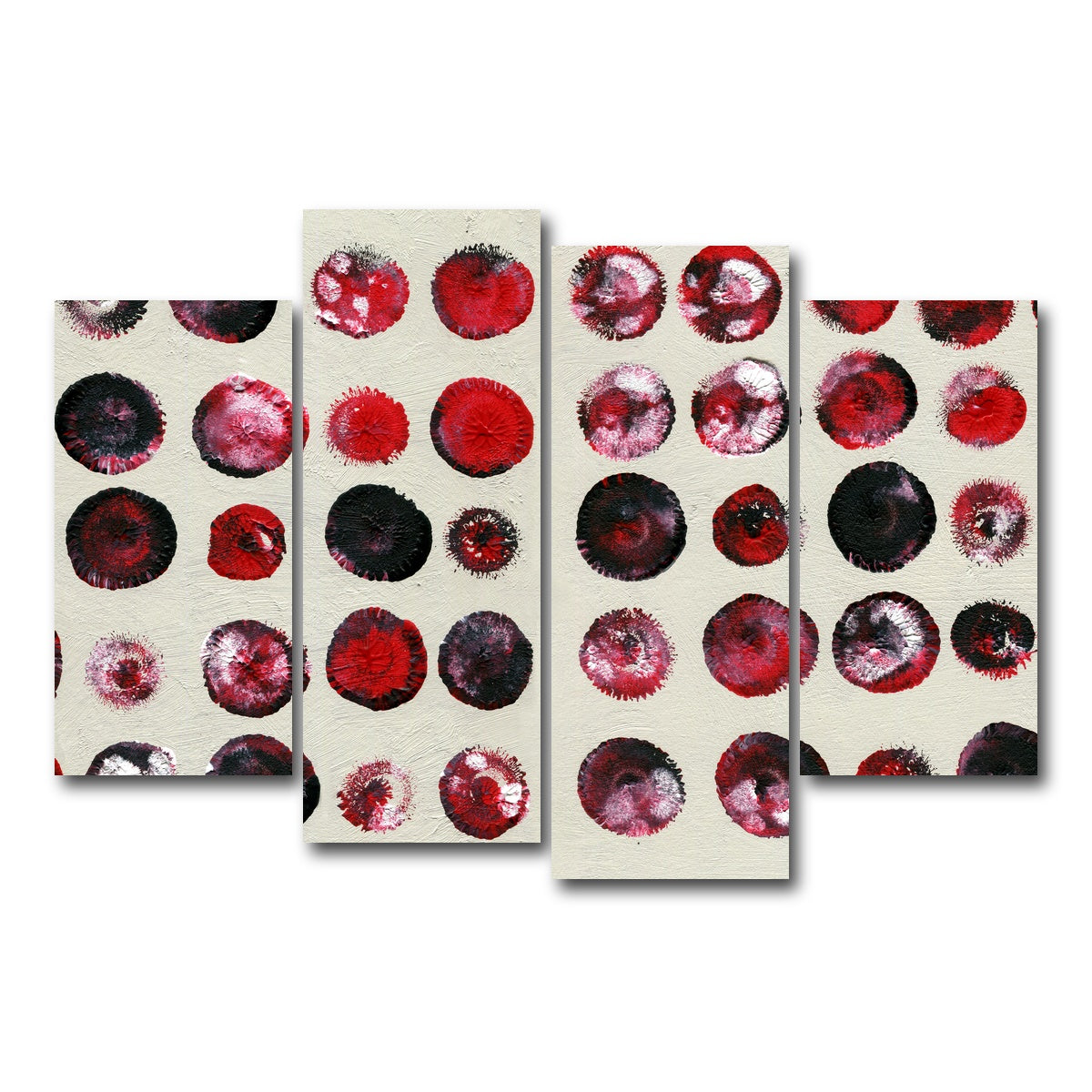 AUTO-MOCKUP WHITE | red circles | 4 Piece | Gallery Wrap Canvas | group=4_short