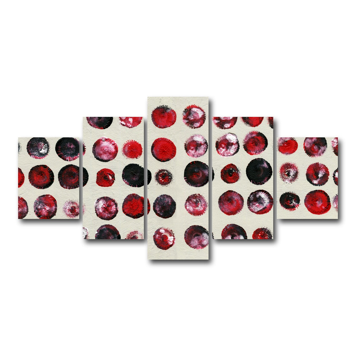AUTO-MOCKUP WHITE | red circles | 5 Piece | Gallery Wrap Canvas | group=5_short