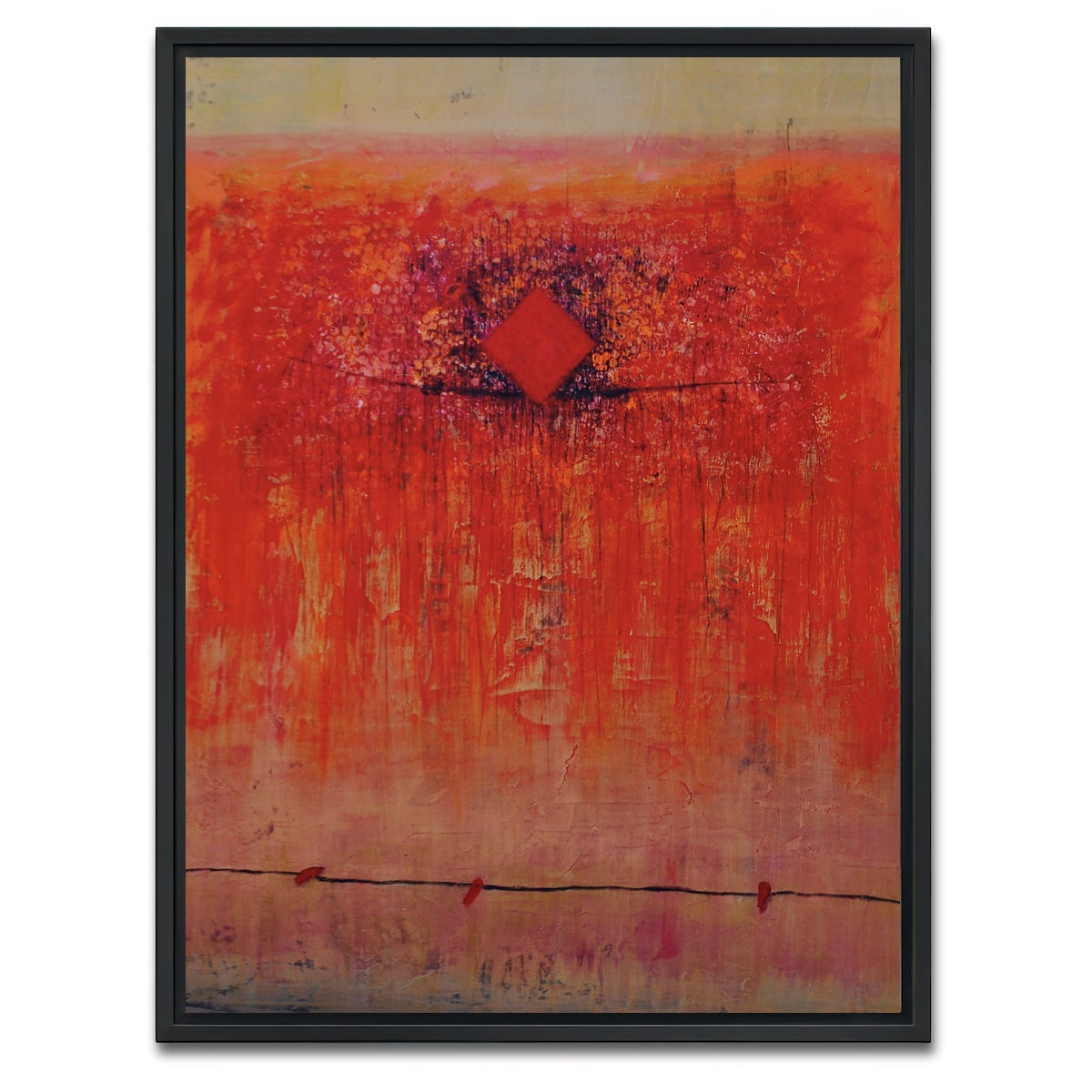 AUTO-MOCKUP WHITE | red diamond | 1 Piece | Black Framed Canvas | group=3x4