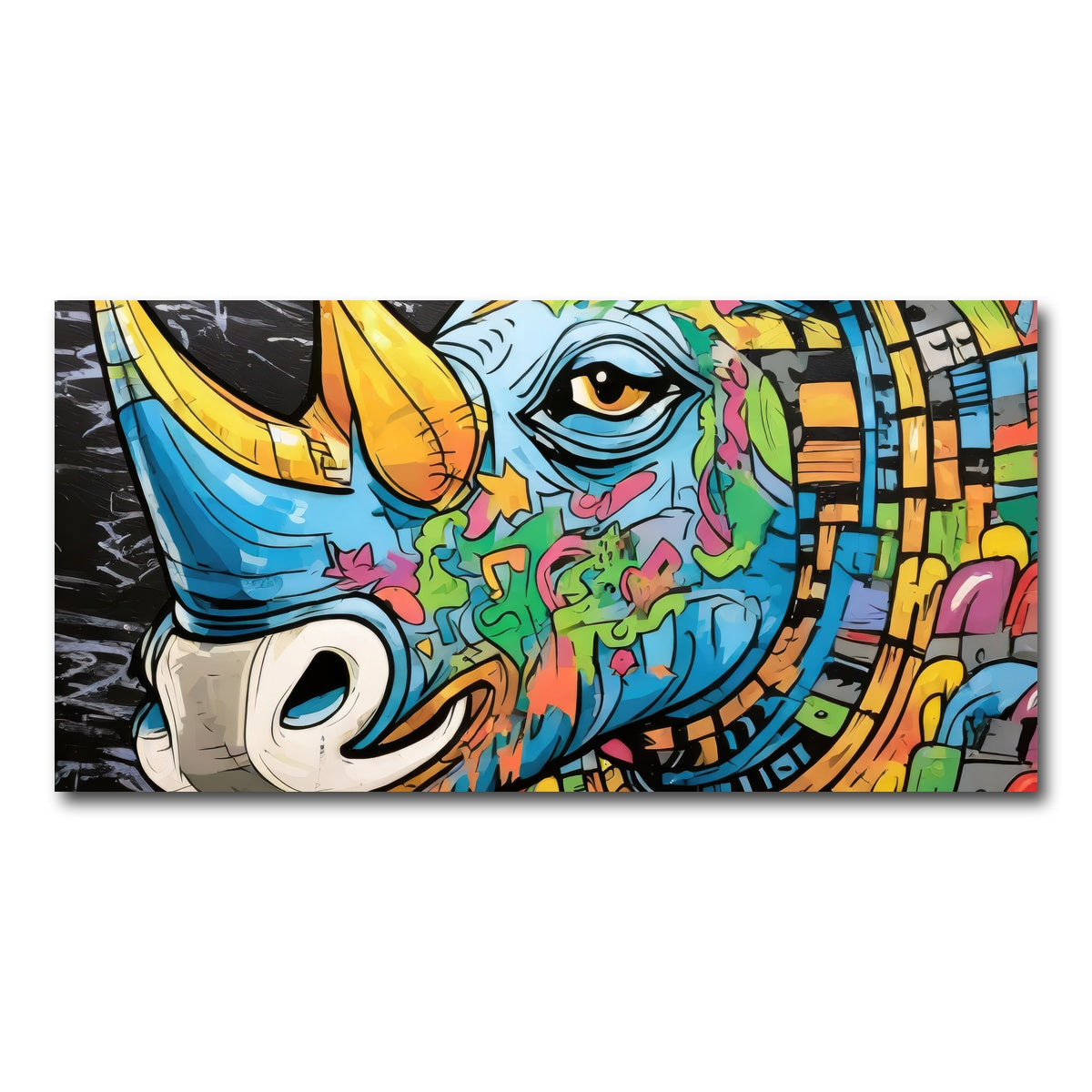 AUTO-MOCKUP WHITE | rhino graffiti | 1 Piece | Gallery Wrap Canvas | group=2x1