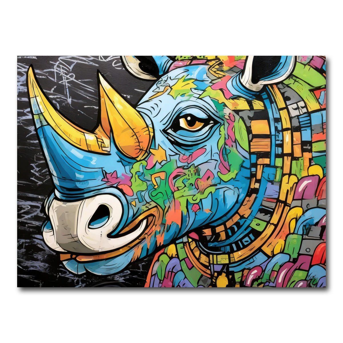 AUTO-MOCKUP WHITE | rhino graffiti | 1 Piece | Gallery Wrap Canvas | group=4x3