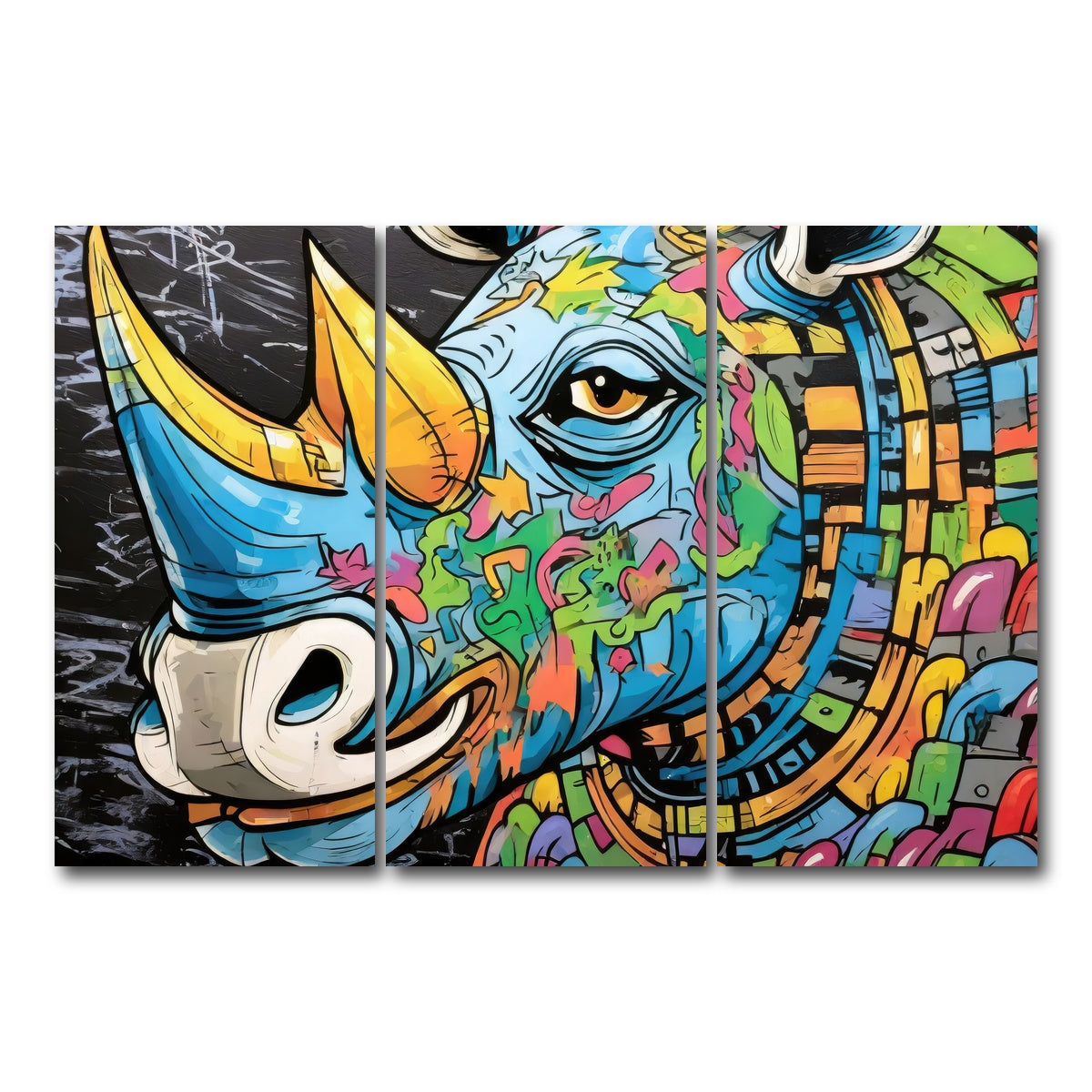 AUTO-MOCKUP WHITE | rhino graffiti | 3 Piece | Gallery Wrap Canvas | group=12x24
