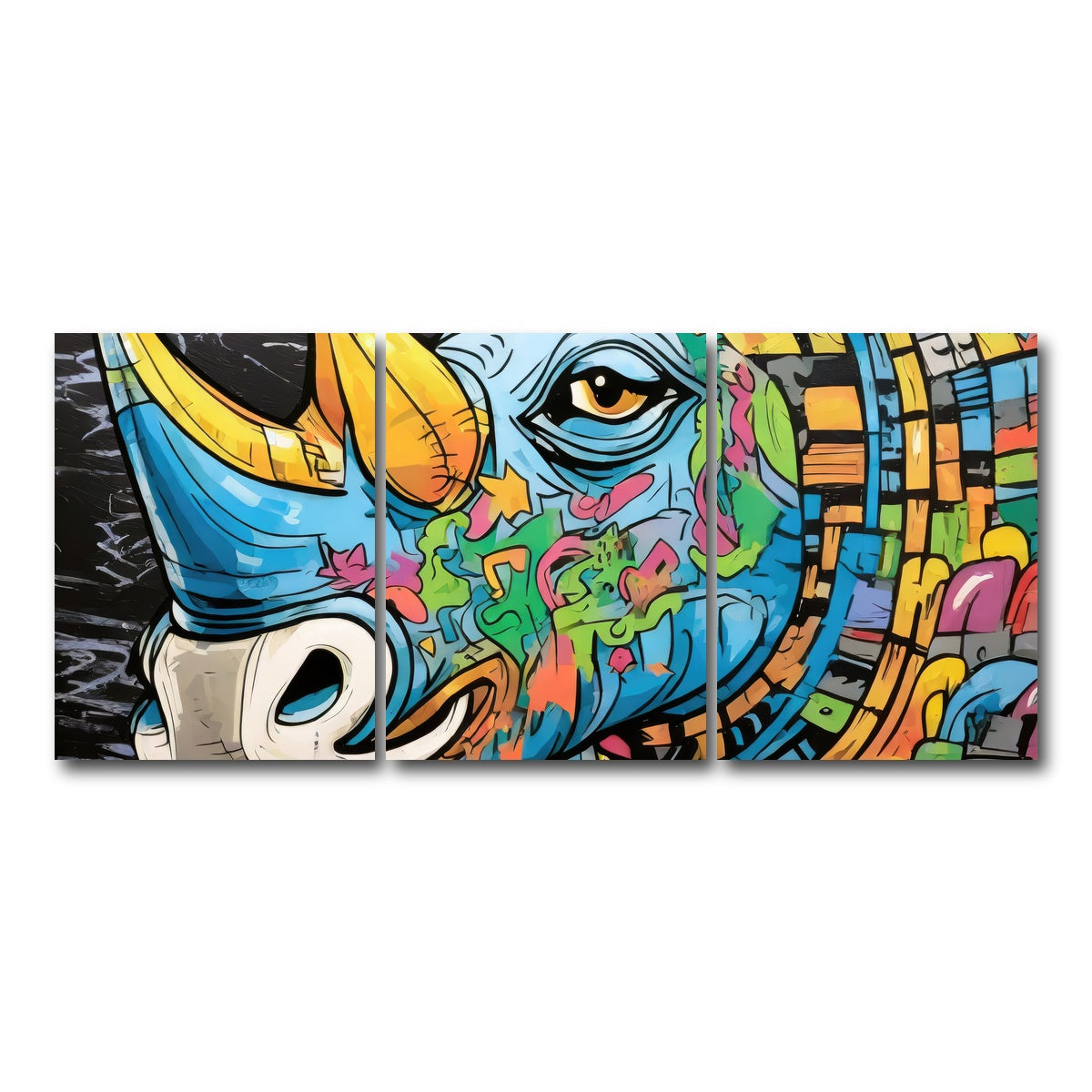 AUTO-MOCKUP WHITE | rhino graffiti | 3 Piece | Gallery Wrap Canvas | group=18x24