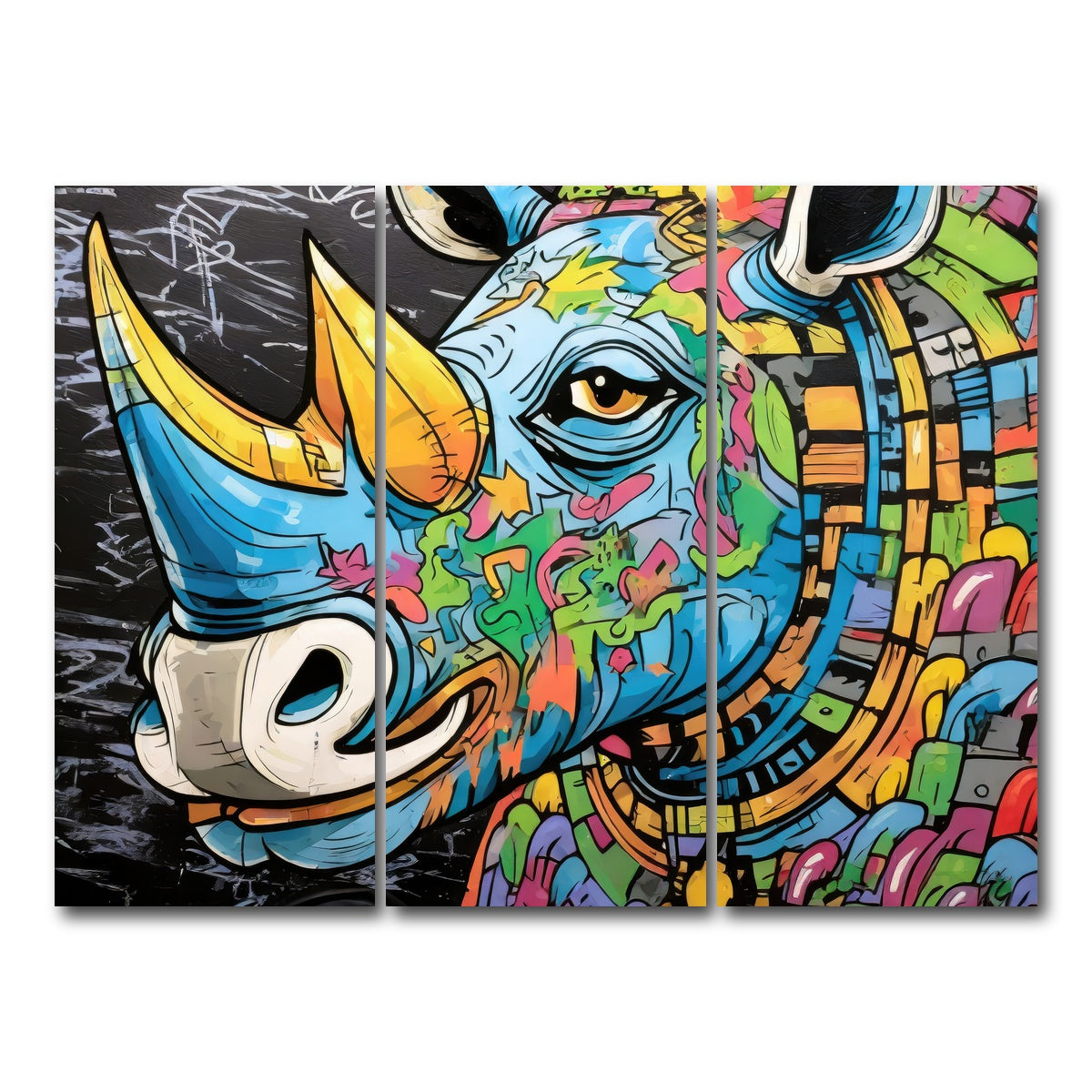 AUTO-MOCKUP WHITE | rhino graffiti | 3 Piece | Gallery Wrap Canvas | group=8x18