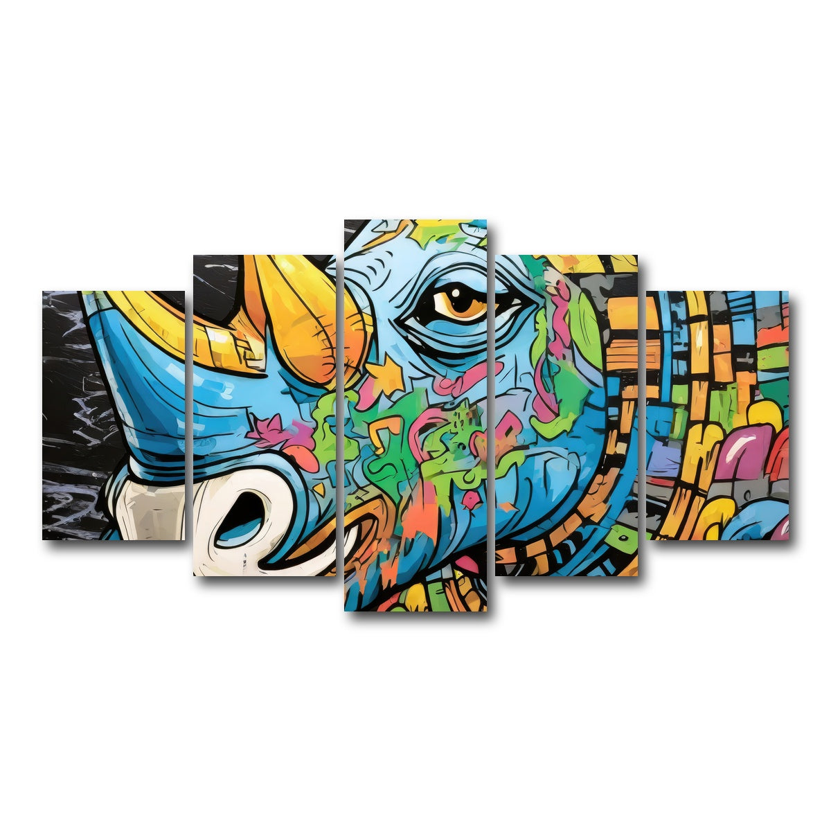 AUTO-MOCKUP WHITE | rhino graffiti | 5 Piece | Gallery Wrap Canvas | group=5_normal