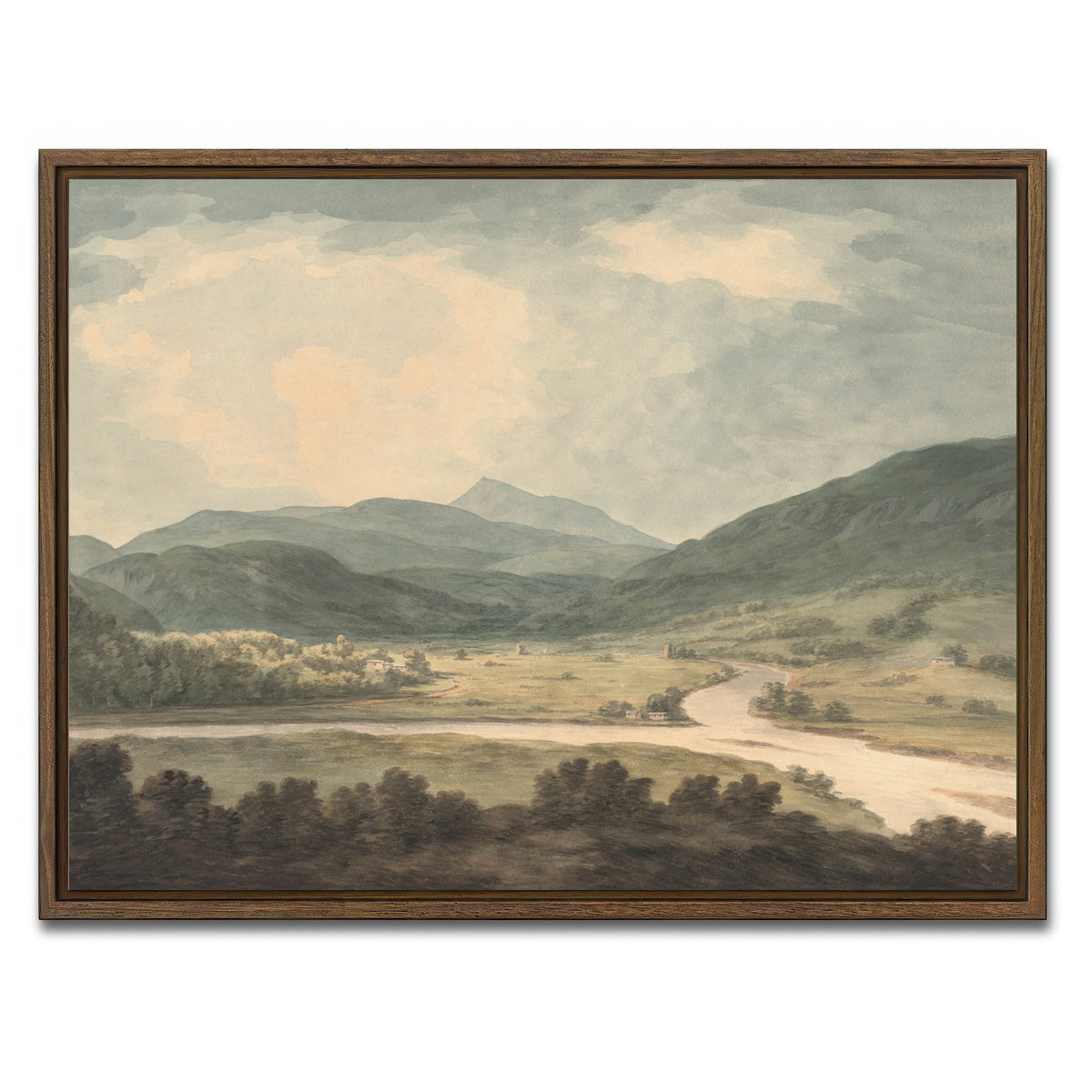 AUTO-MOCKUP WHITE | river lands | 1 Piece | Walnut Framed Canvas | group=4x3