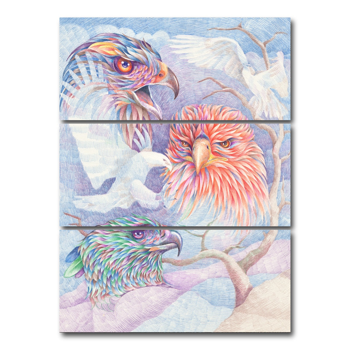 AUTO-MOCKUP WHITE | rulers of the sky | 3 Piece | Gallery Wrap Canvas | group=8x18_stacked