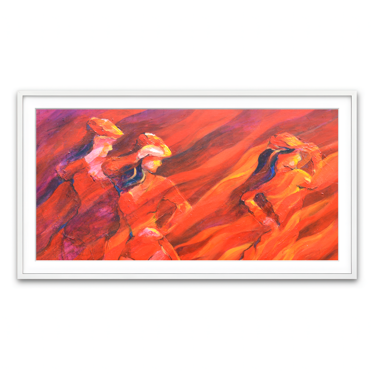 Framed Print 2x1 White