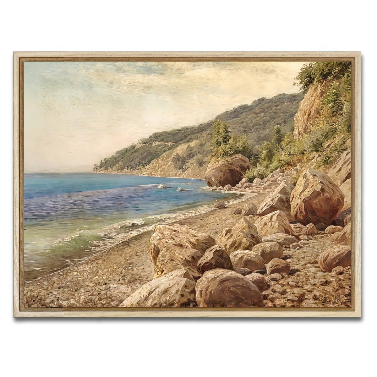 AUTO-MOCKUP WHITE | sandstone beach | 1 Piece | Natural Framed Canvas | group=4x3