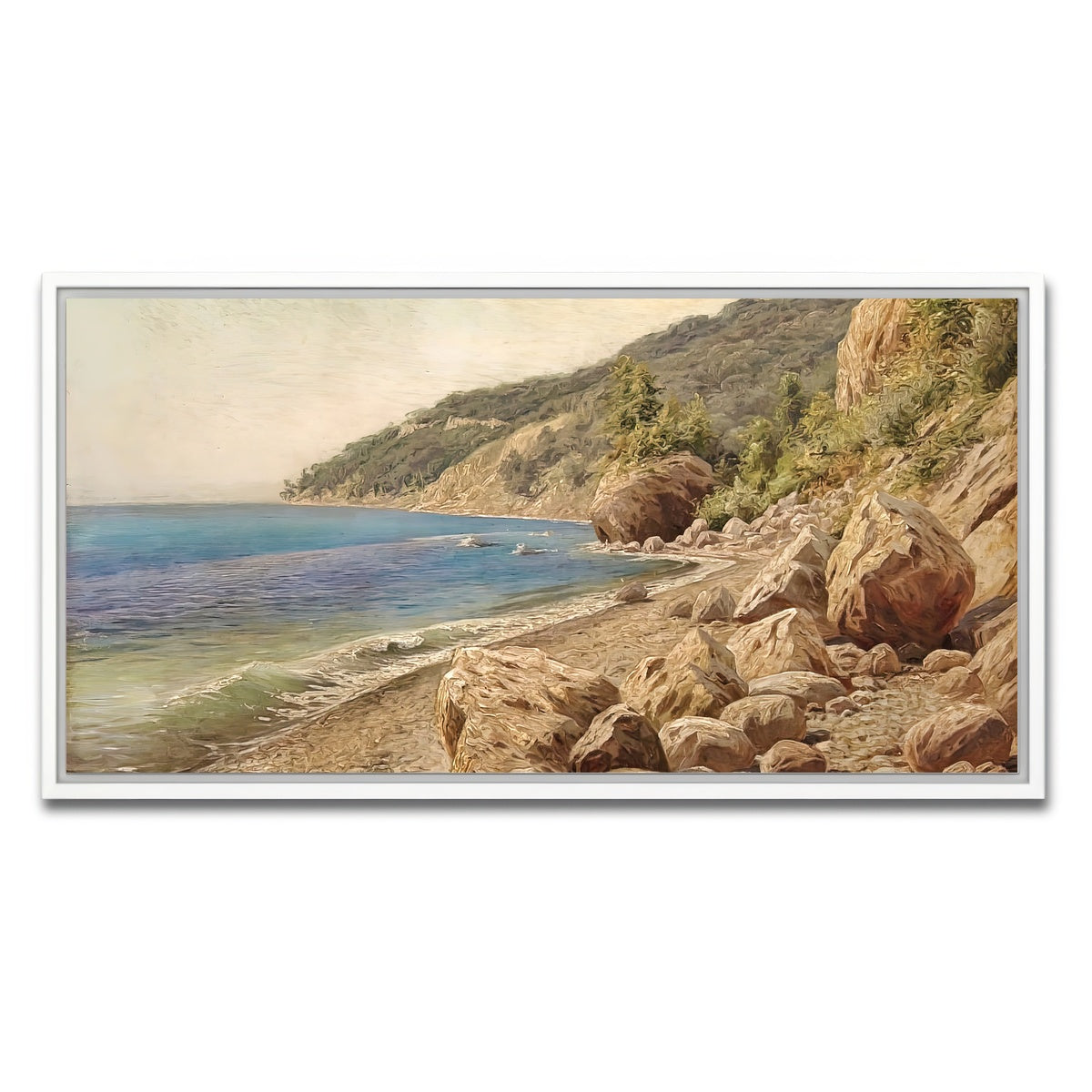 AUTO-MOCKUP WHITE | sandstone beach | 1 Piece | White Framed Canvas | group=2x1