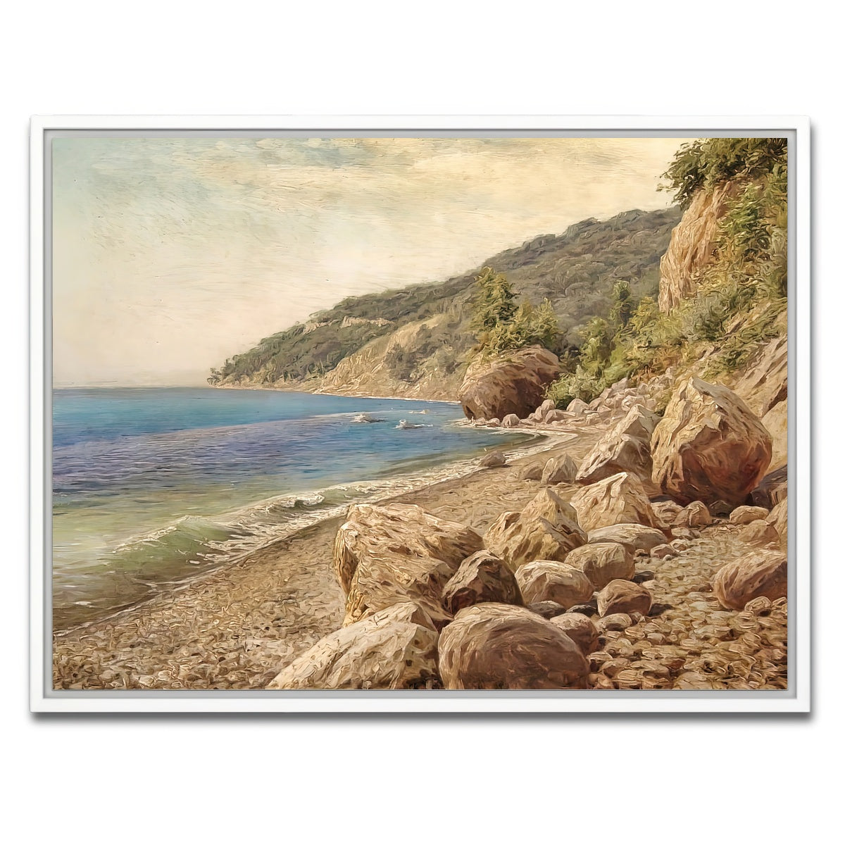 AUTO-MOCKUP WHITE | sandstone beach | 1 Piece | White Framed Canvas | group=4x3