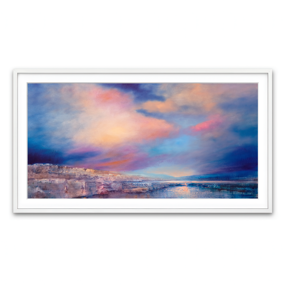 Framed Print 2x1 White