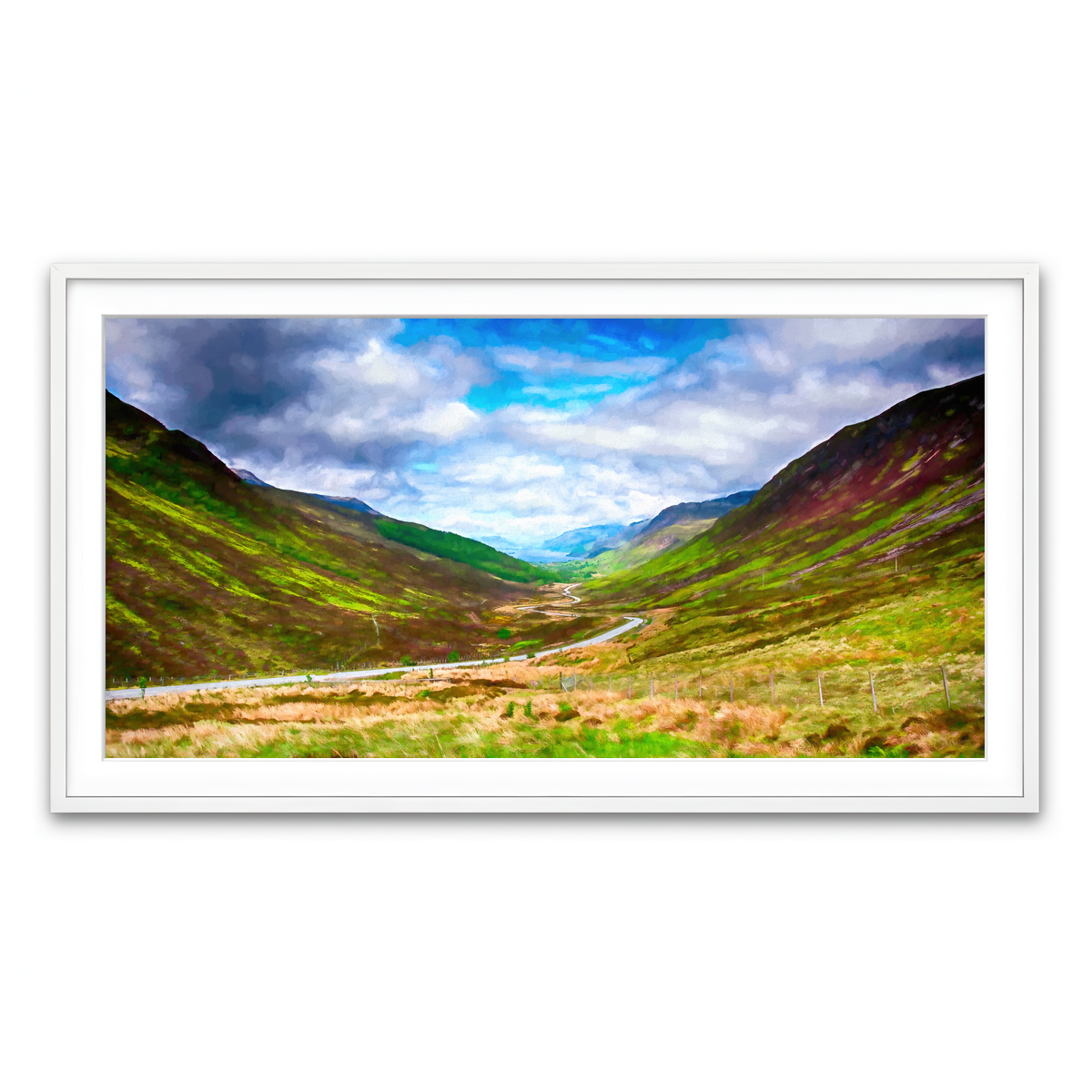Framed Print 2x1 White