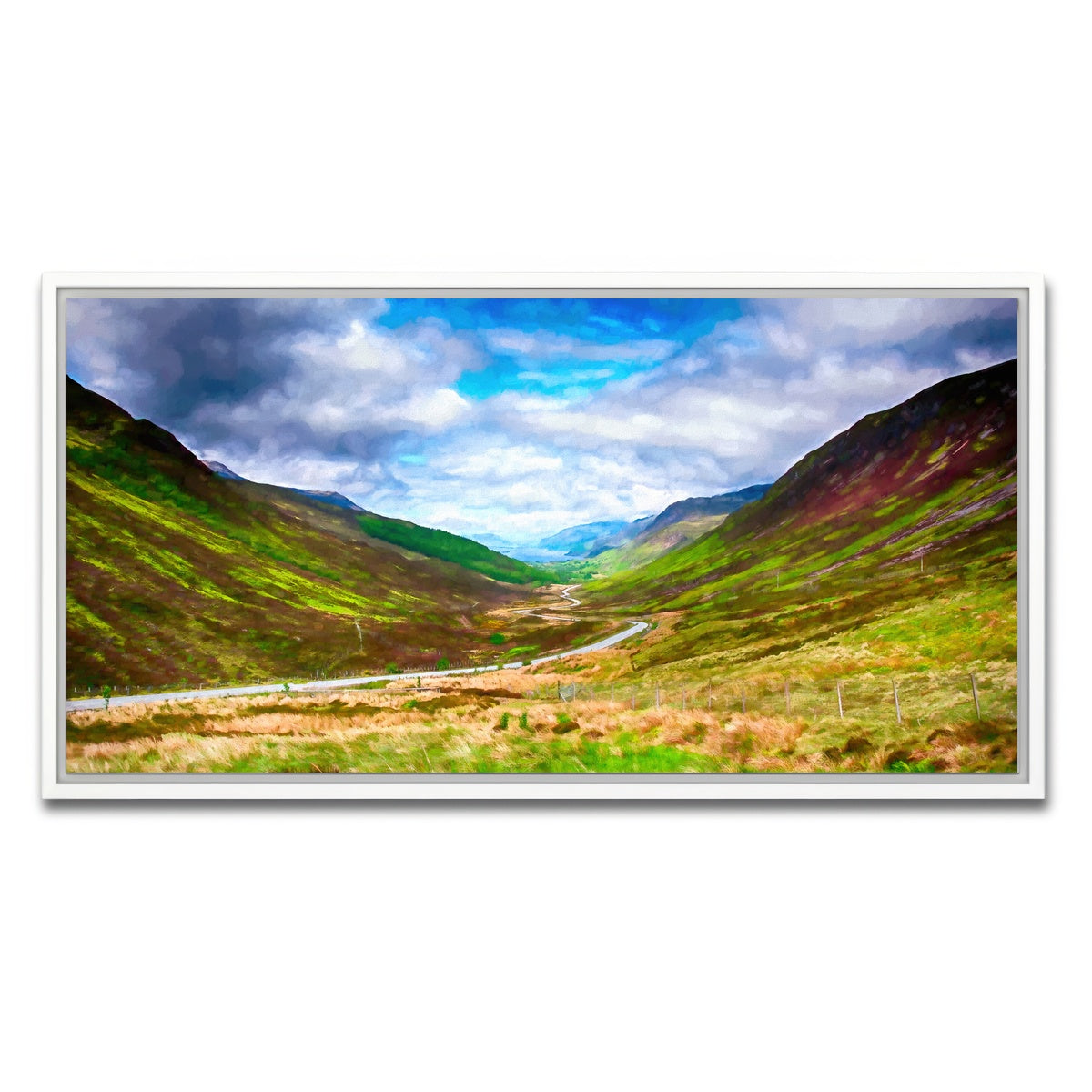 AUTO-MOCKUP WHITE | scottish highlands | 1 Piece | White Framed Canvas | group=2x1