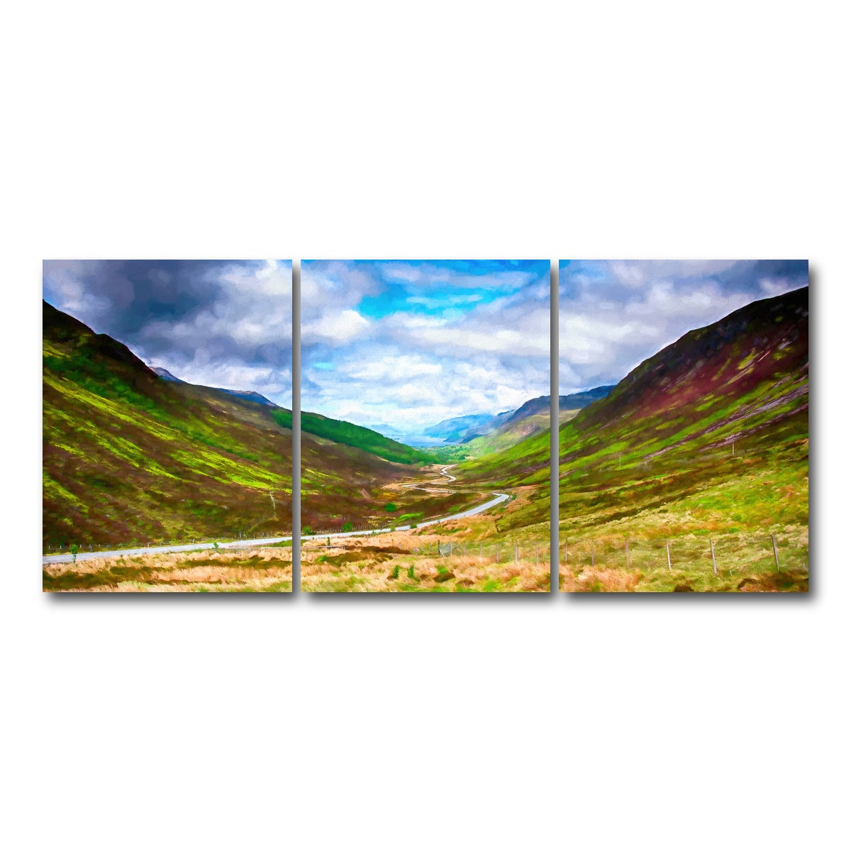 AUTO-MOCKUP WHITE | scottish highlands | 3 Piece | Gallery Wrap Canvas | group=18x24