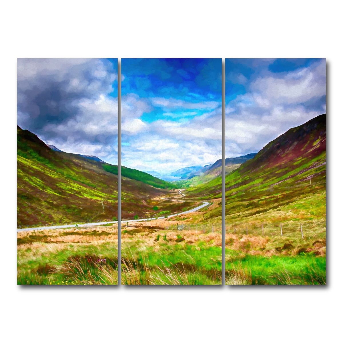AUTO-MOCKUP WHITE | scottish highlands | 3 Piece | Gallery Wrap Canvas | group=8x18