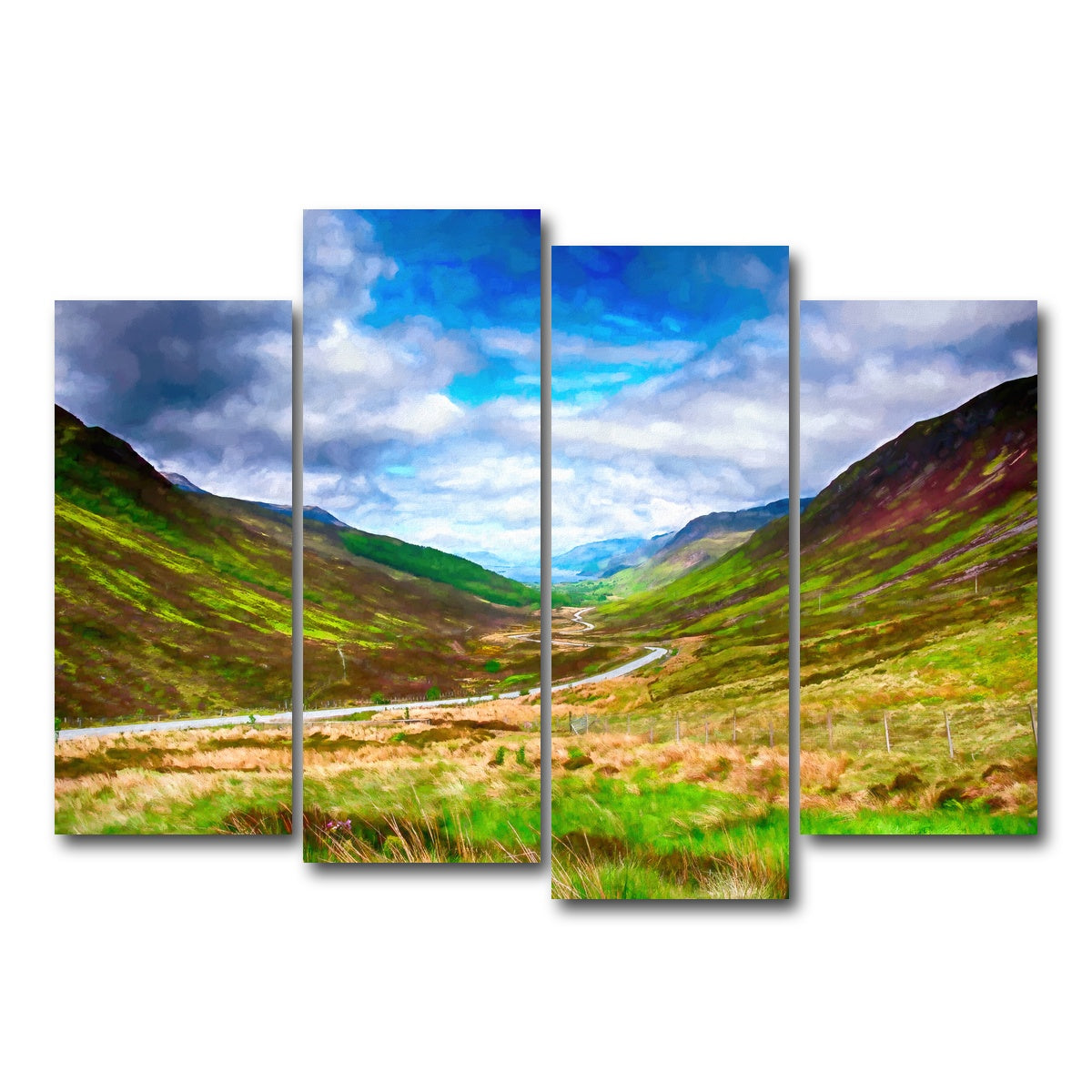 AUTO-MOCKUP WHITE | scottish highlands | 4 Piece | Gallery Wrap Canvas | group=4_normal