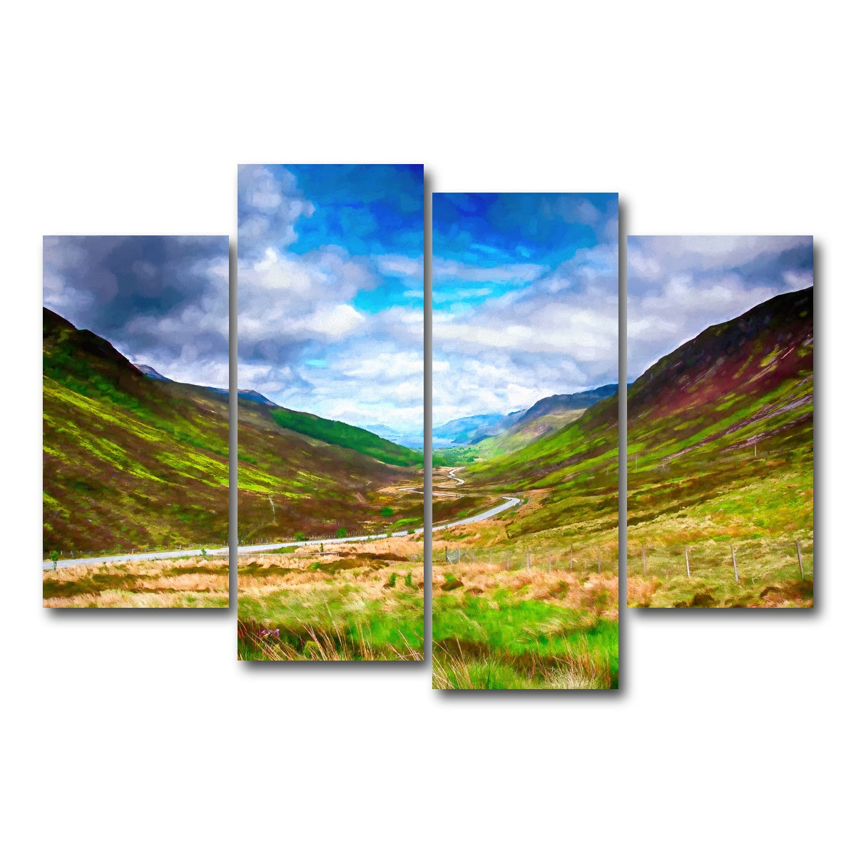 AUTO-MOCKUP WHITE | scottish highlands | 4 Piece | Gallery Wrap Canvas | group=4_short