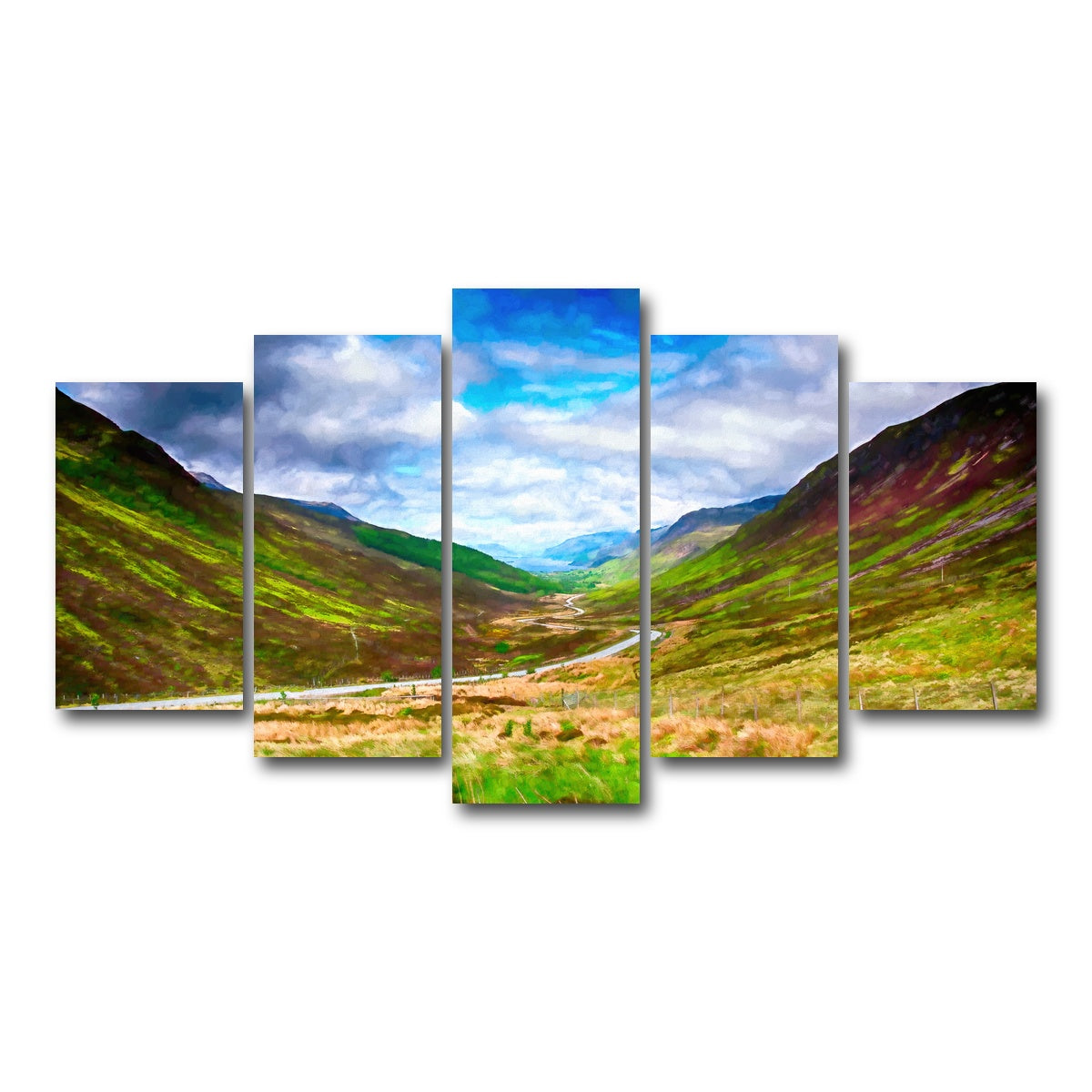AUTO-MOCKUP WHITE | scottish highlands | 5 Piece | Gallery Wrap Canvas | group=5_normal