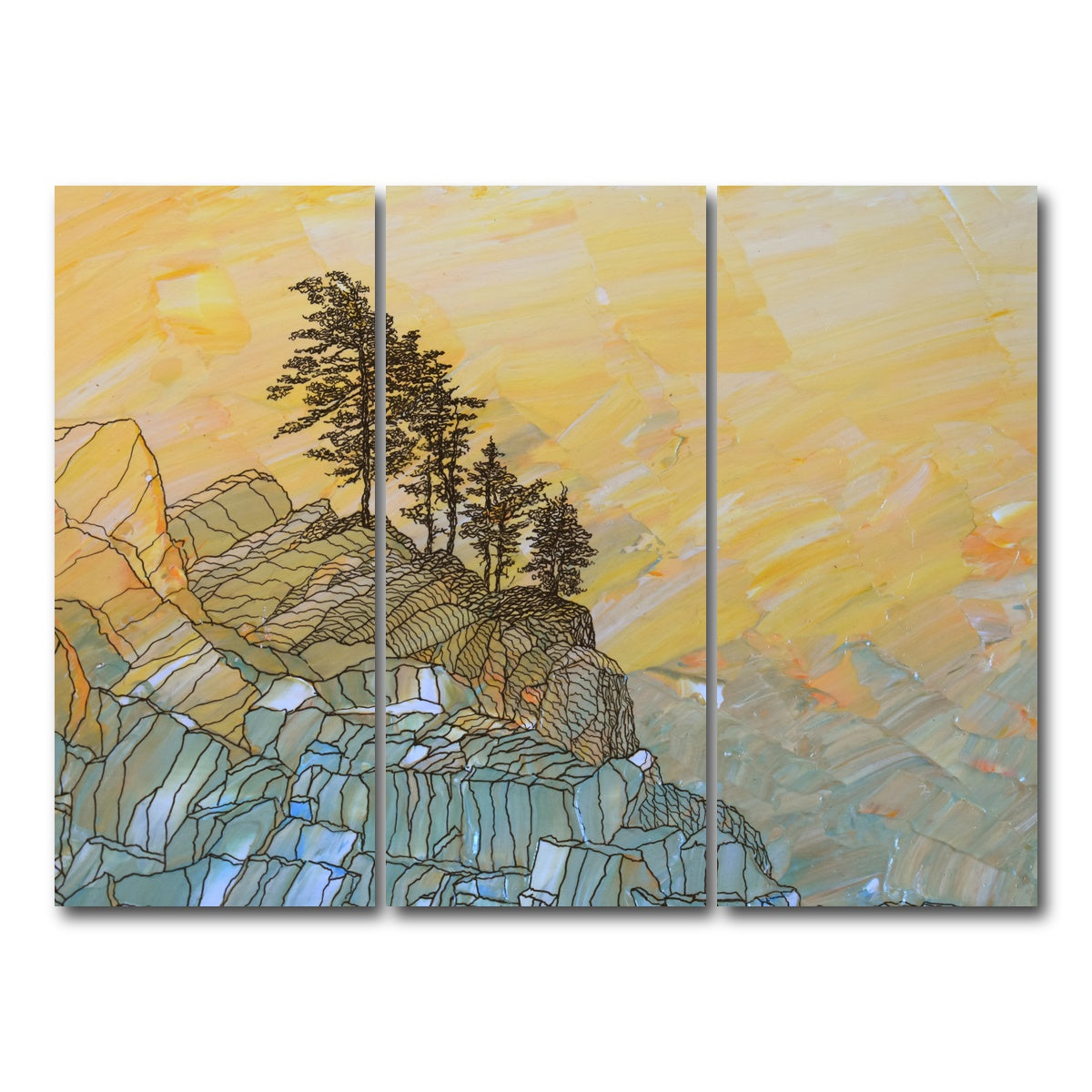 AUTO-MOCKUP WHITE | serene joy | 3 Piece | Gallery Wrap Canvas | group=8x18