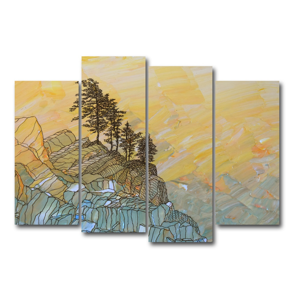 AUTO-MOCKUP WHITE | serene joy | 4 Piece | Gallery Wrap Canvas | group=4_normal