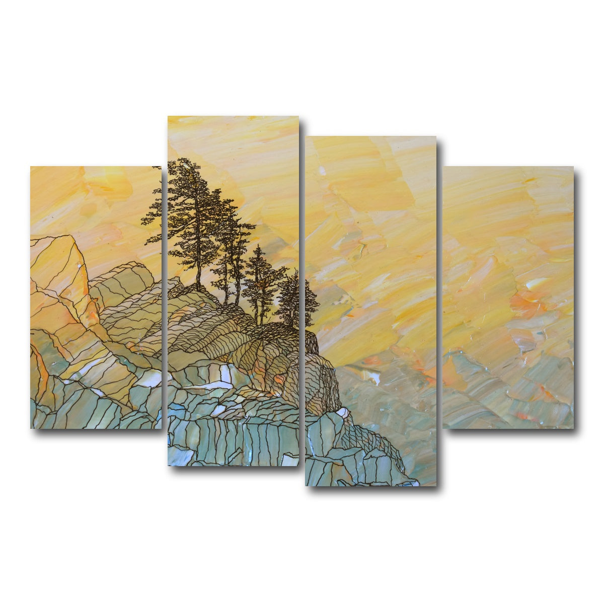 AUTO-MOCKUP WHITE | serene joy | 4 Piece | Gallery Wrap Canvas | group=4_short