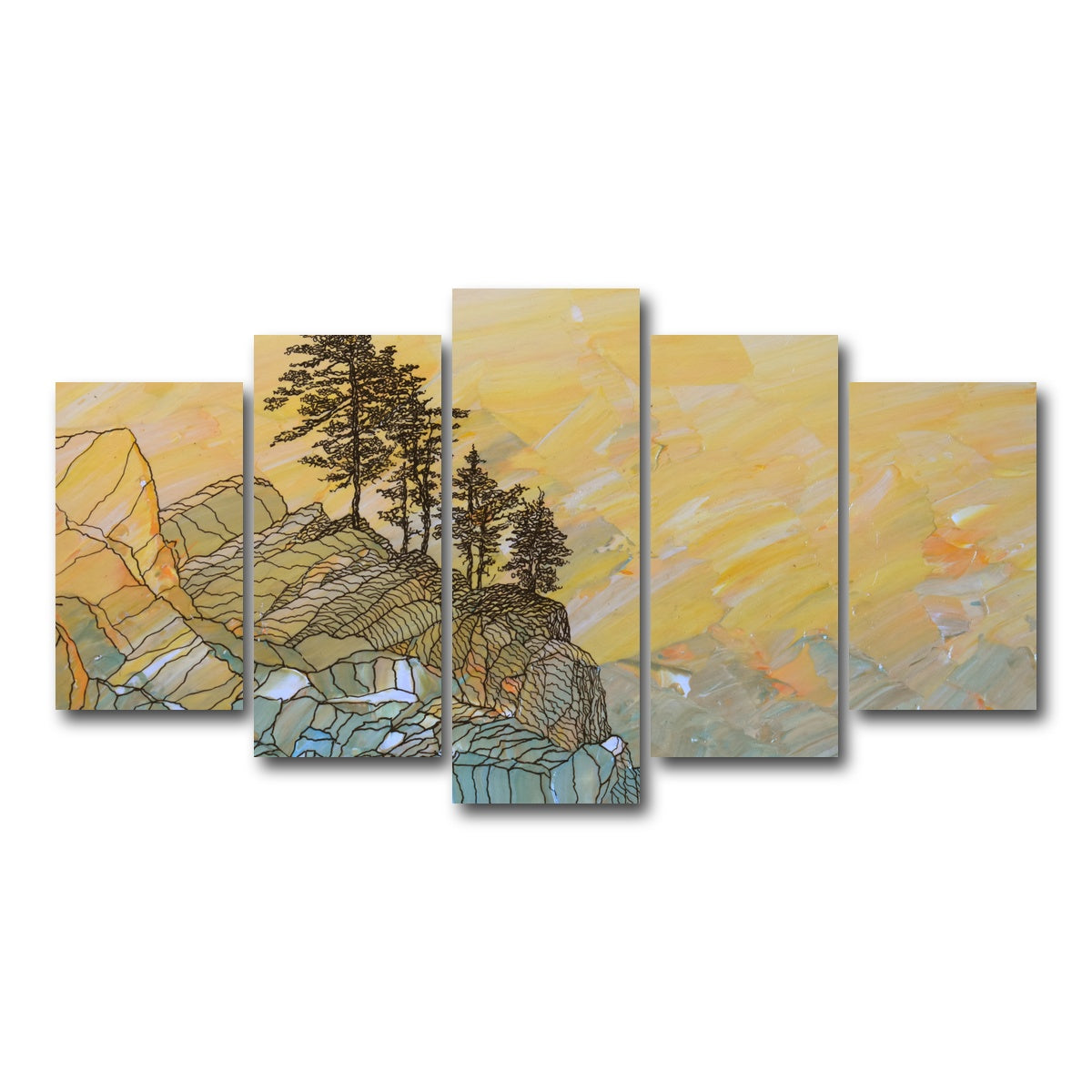 AUTO-MOCKUP WHITE | serene joy | 5 Piece | Gallery Wrap Canvas | group=5_normal