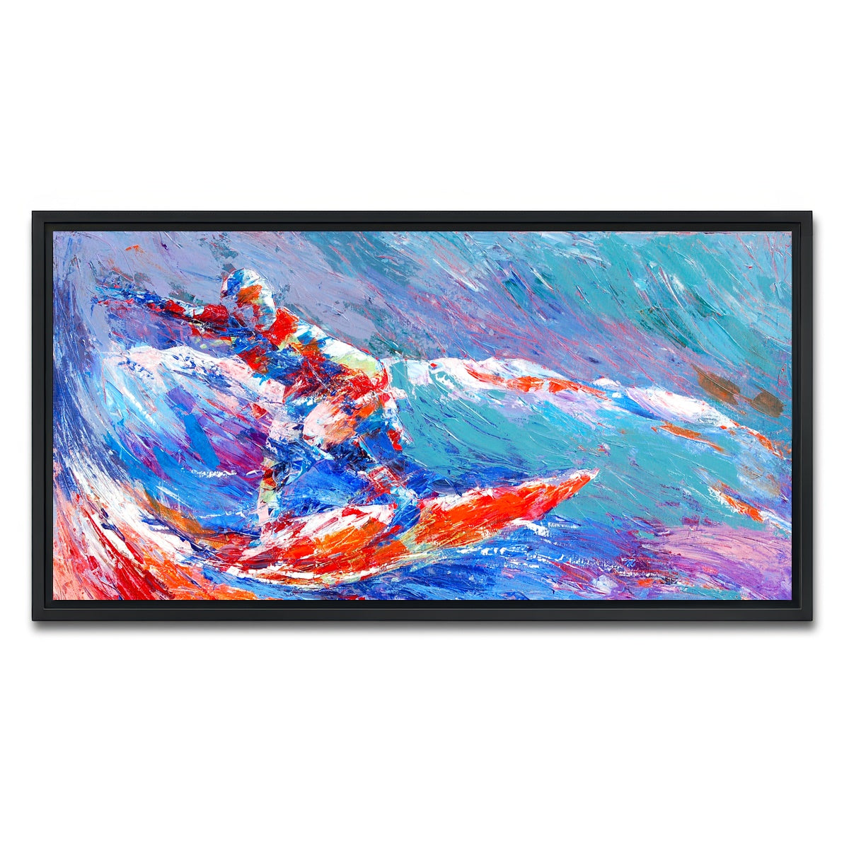 AUTO-MOCKUP WHITE | shortboard splash | 1 Piece | Black Framed Canvas | group=2x1