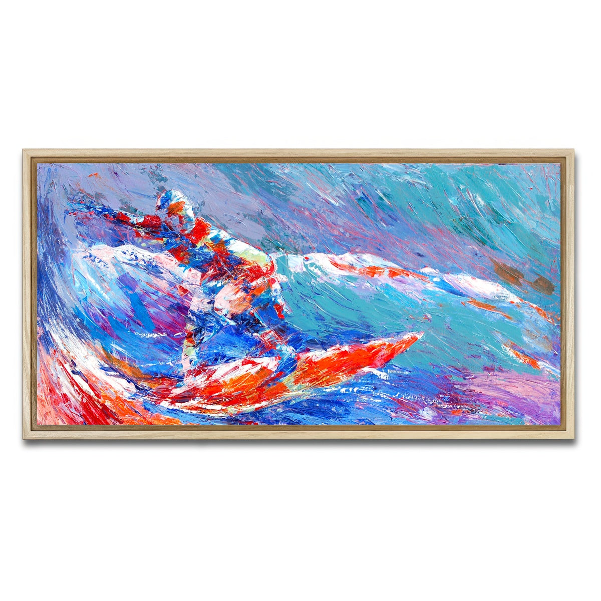 AUTO-MOCKUP WHITE | shortboard splash | 1 Piece | Natural Framed Canvas | group=2x1