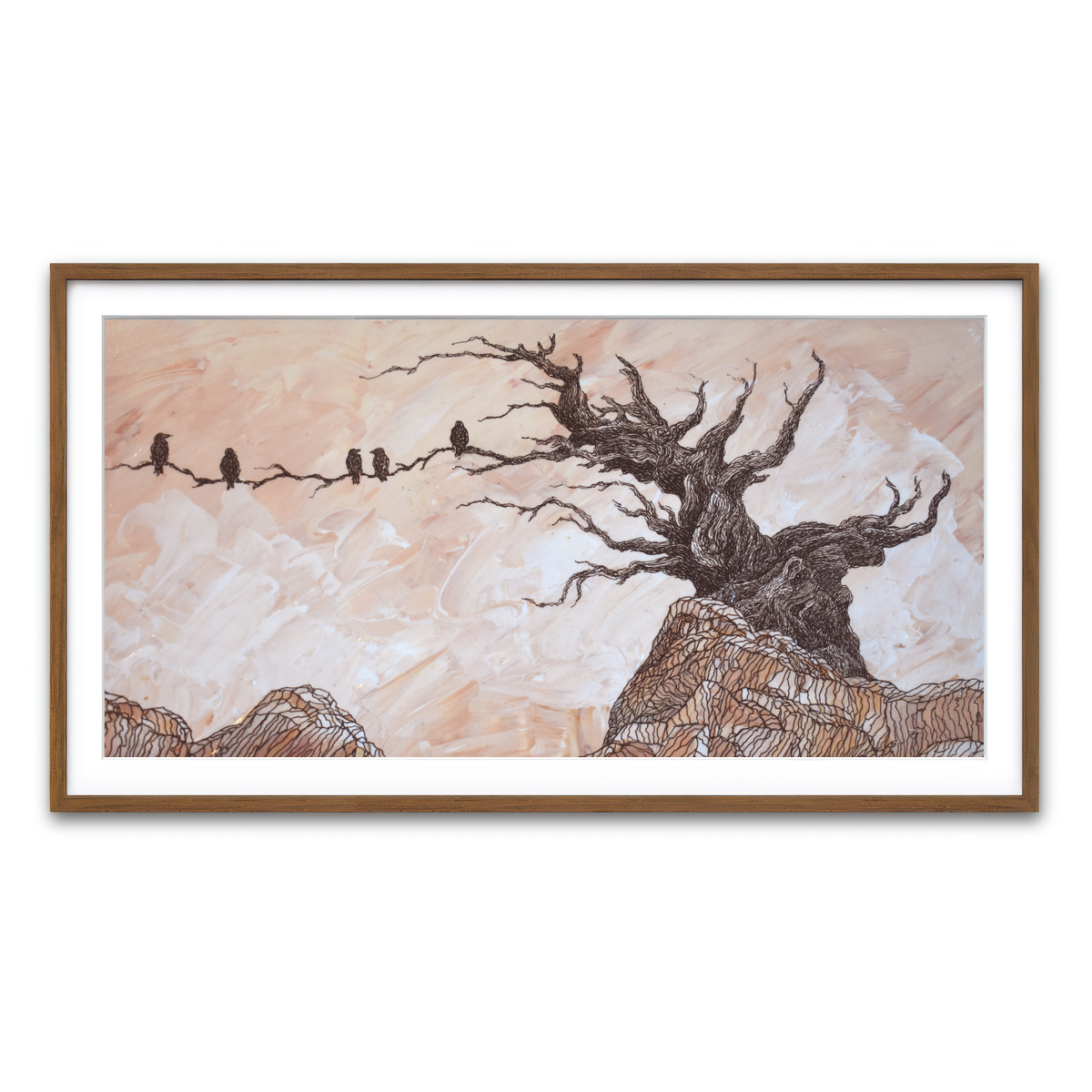 Framed Print 2x1 Walnut
