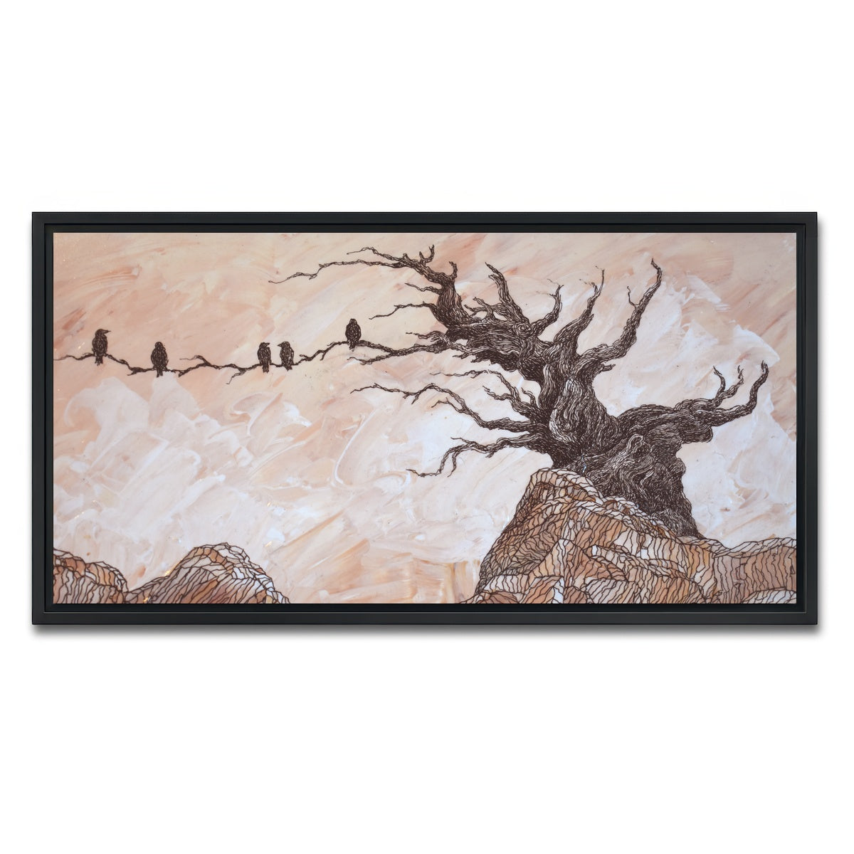 AUTO-MOCKUP WHITE | silence of the ravens | 1 Piece | Black Framed Canvas | group=2x1