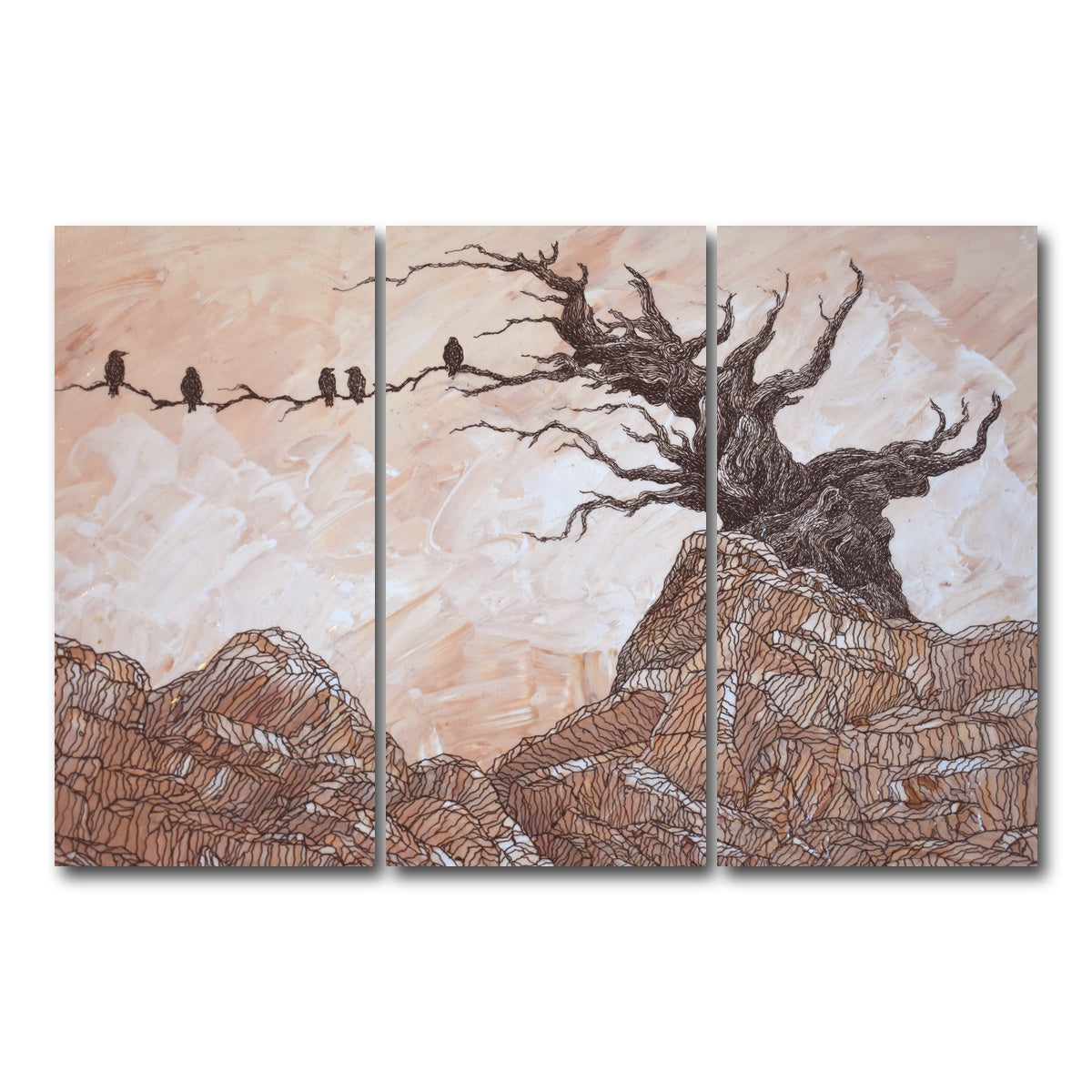 AUTO-MOCKUP WHITE | silence of the ravens | 3 Piece | Gallery Wrap Canvas | group=12x24
