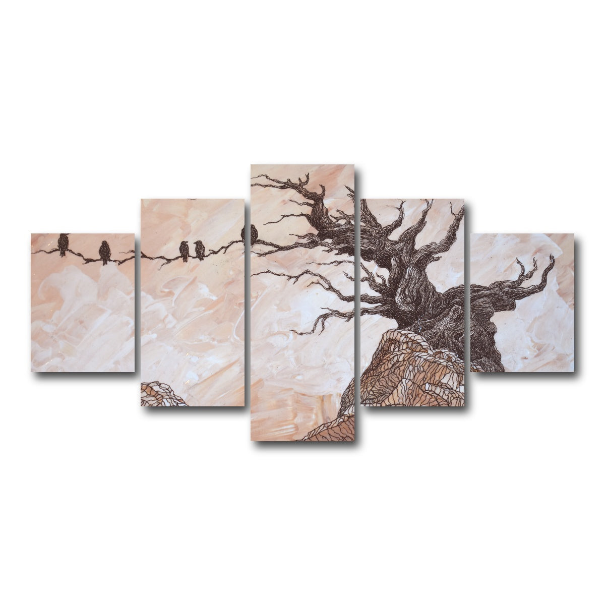 AUTO-MOCKUP WHITE | silence of the ravens | 5 Piece | Gallery Wrap Canvas | group=5_short