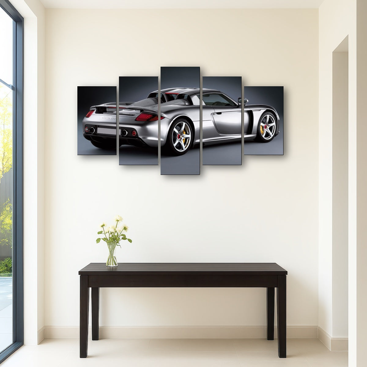 AUTO-MOCKUP ROOM | silver Porsche carrera gt