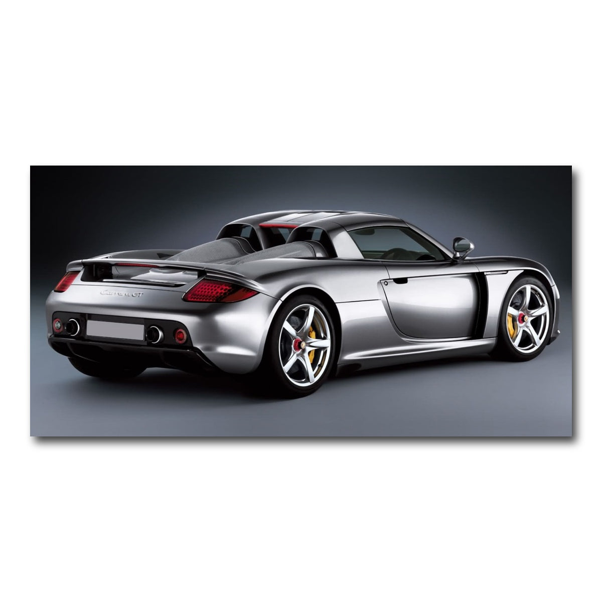 AUTO-MOCKUP WHITE | silver Porsche carrera gt | 1 Piece | Gallery Wrap Canvas | group=2x1