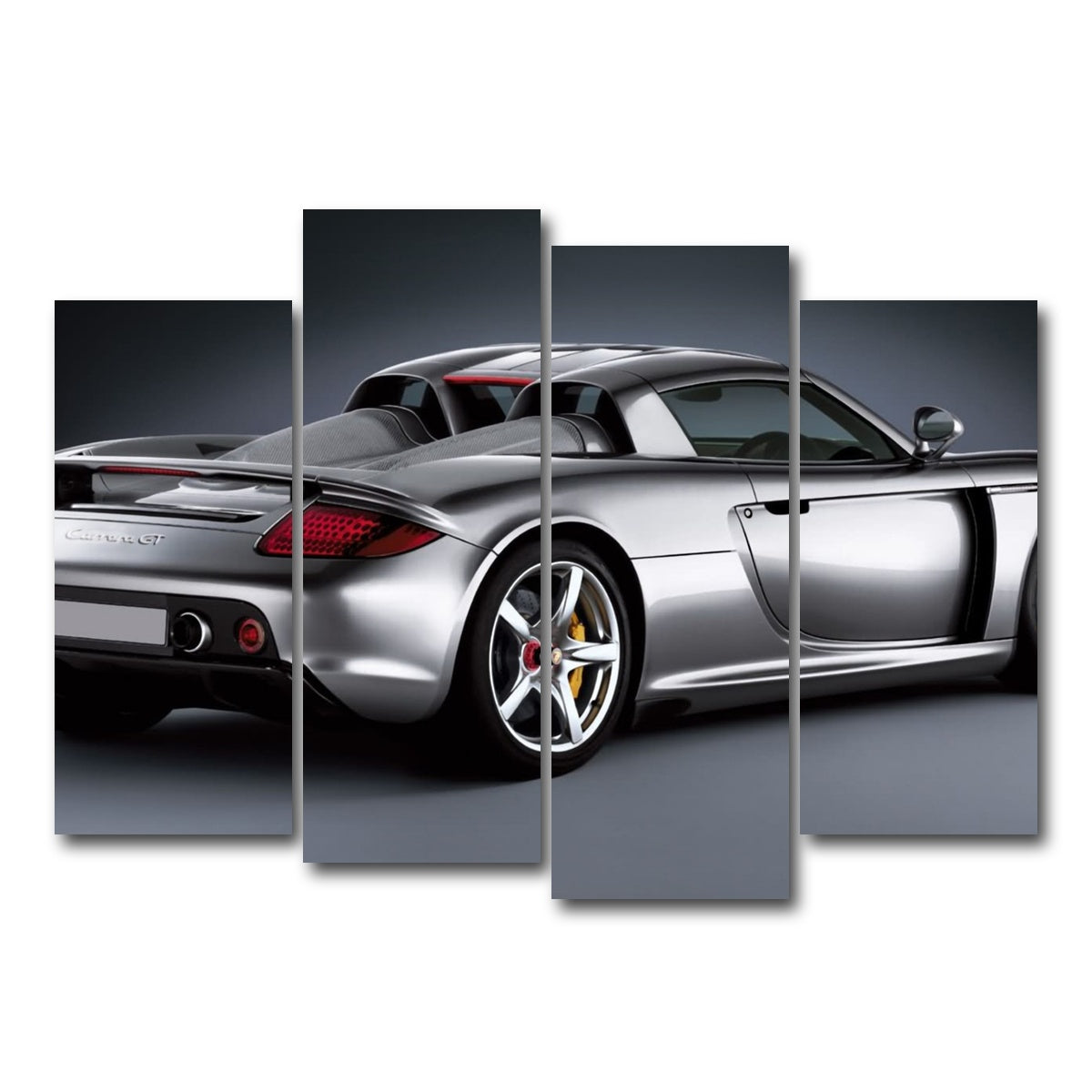 AUTO-MOCKUP WHITE | silver Porsche carrera gt | 4 Piece | Gallery Wrap Canvas | group=4_normal