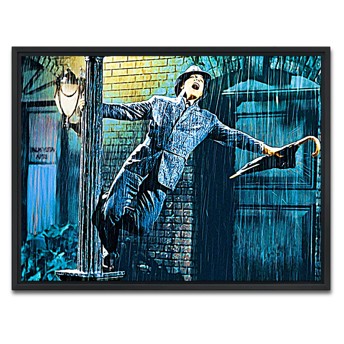 AUTO-MOCKUP WHITE | singin' in the rain | 1 Piece | Black Framed Canvas | group=4x3