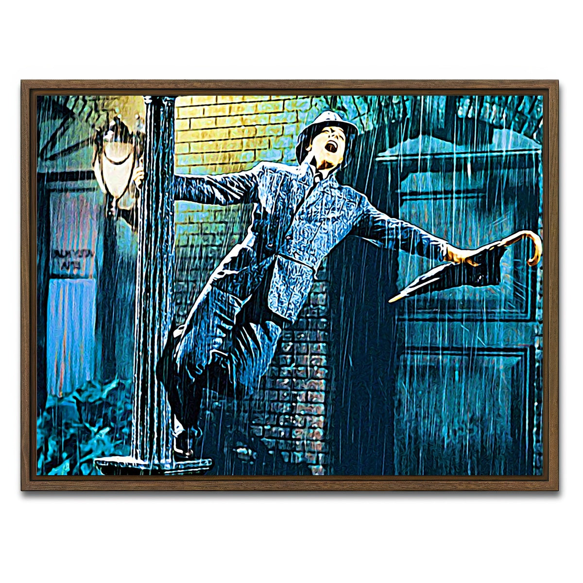 AUTO-MOCKUP WHITE | singin' in the rain | 1 Piece | Walnut Framed Canvas | group=4x3