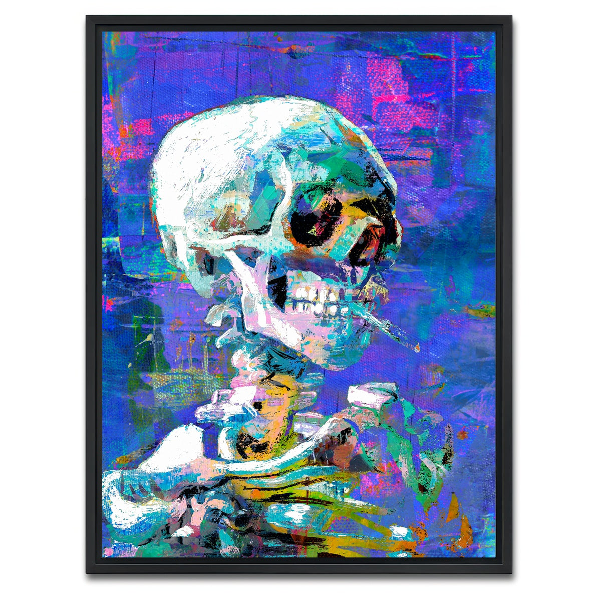 AUTO-MOCKUP WHITE | skull 2 | 1 Piece | Black Framed Canvas | group=3x4