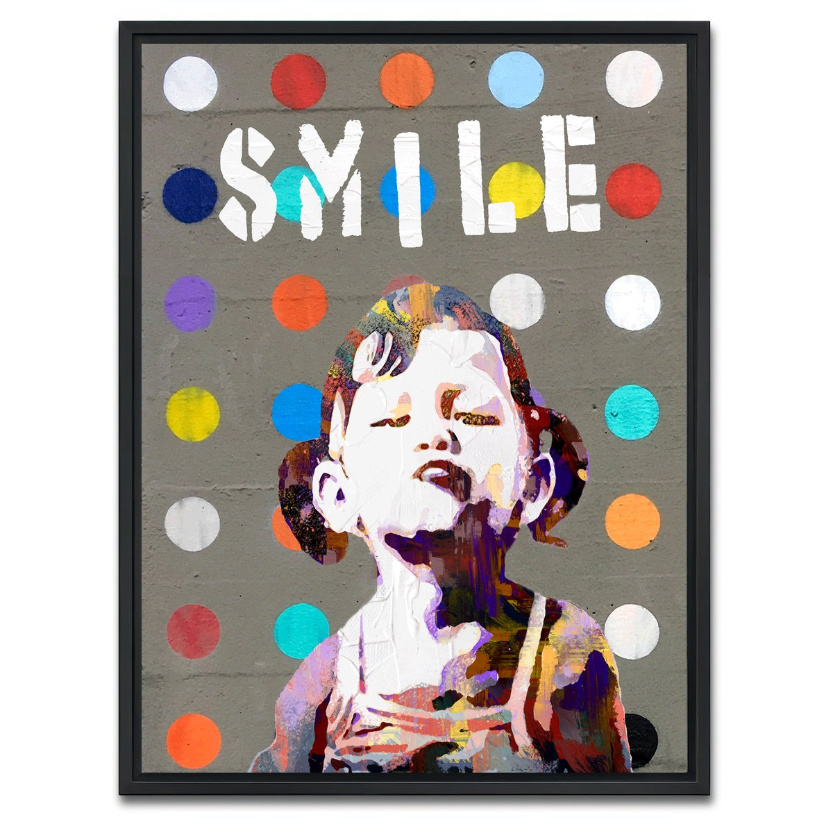 AUTO-MOCKUP WHITE | smile girl | 1 Piece | Black Framed Canvas | group=3x4