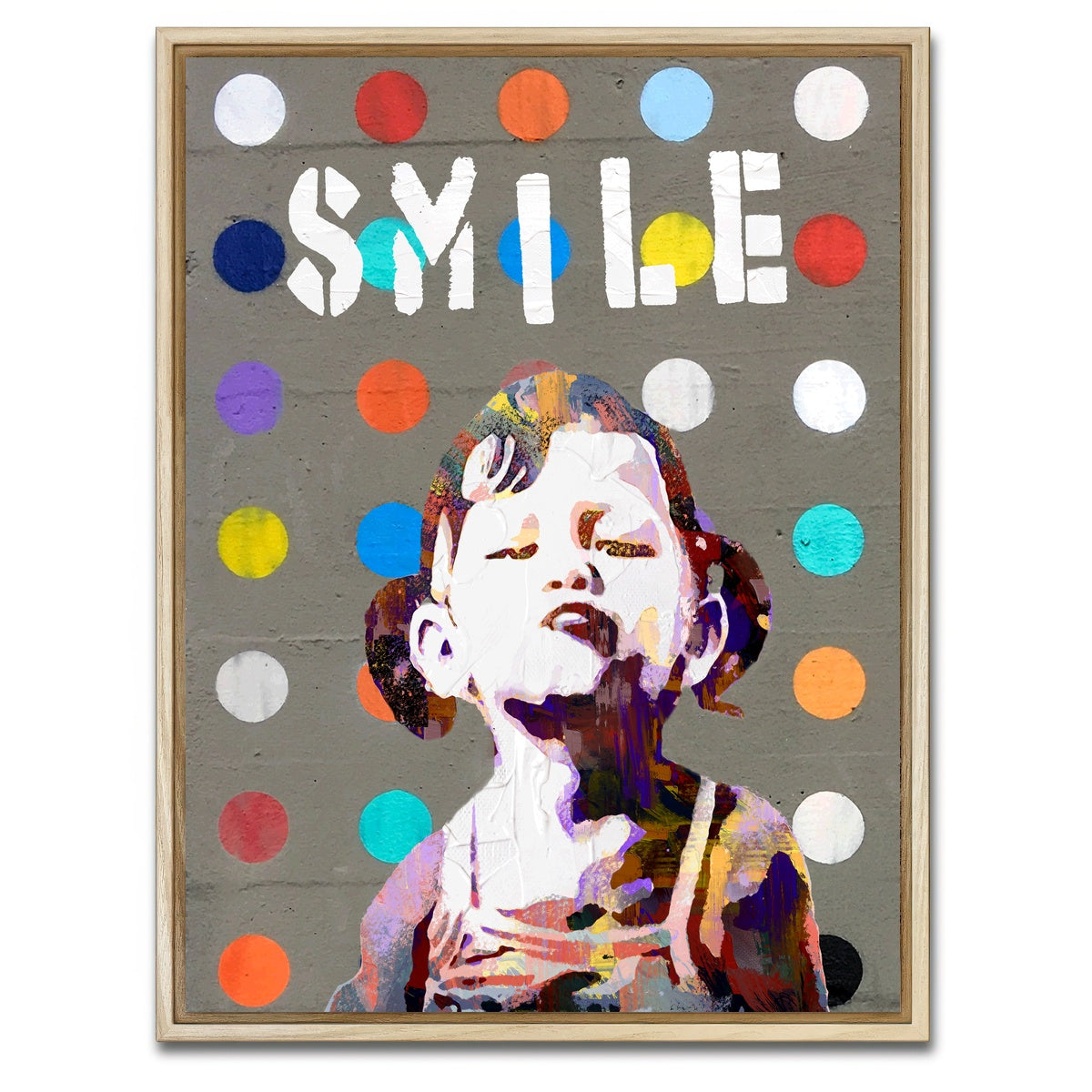 AUTO-MOCKUP WHITE | smile girl | 1 Piece | Natural Framed Canvas | group=3x4