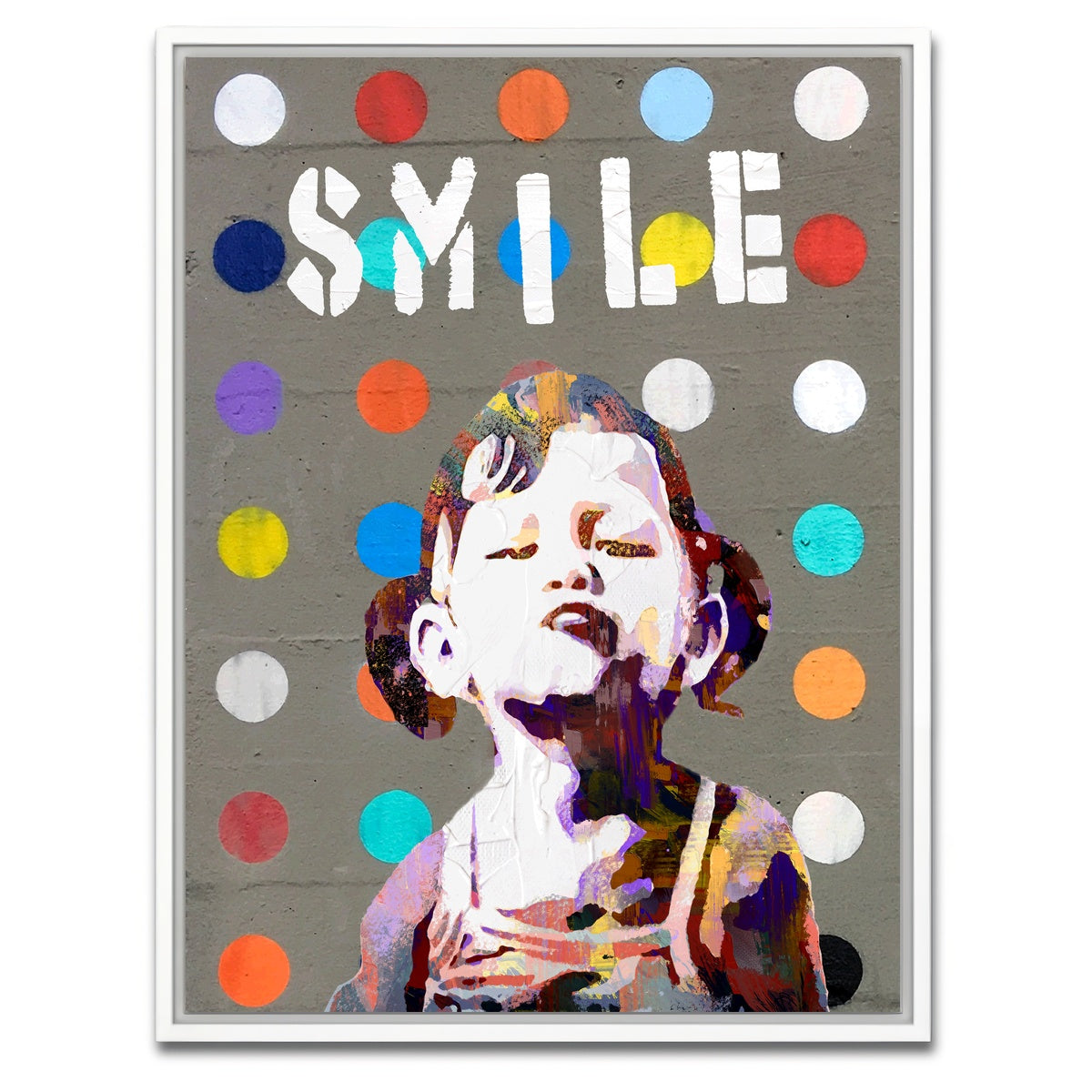 AUTO-MOCKUP WHITE | smile girl | 1 Piece | White Framed Canvas | group=3x4