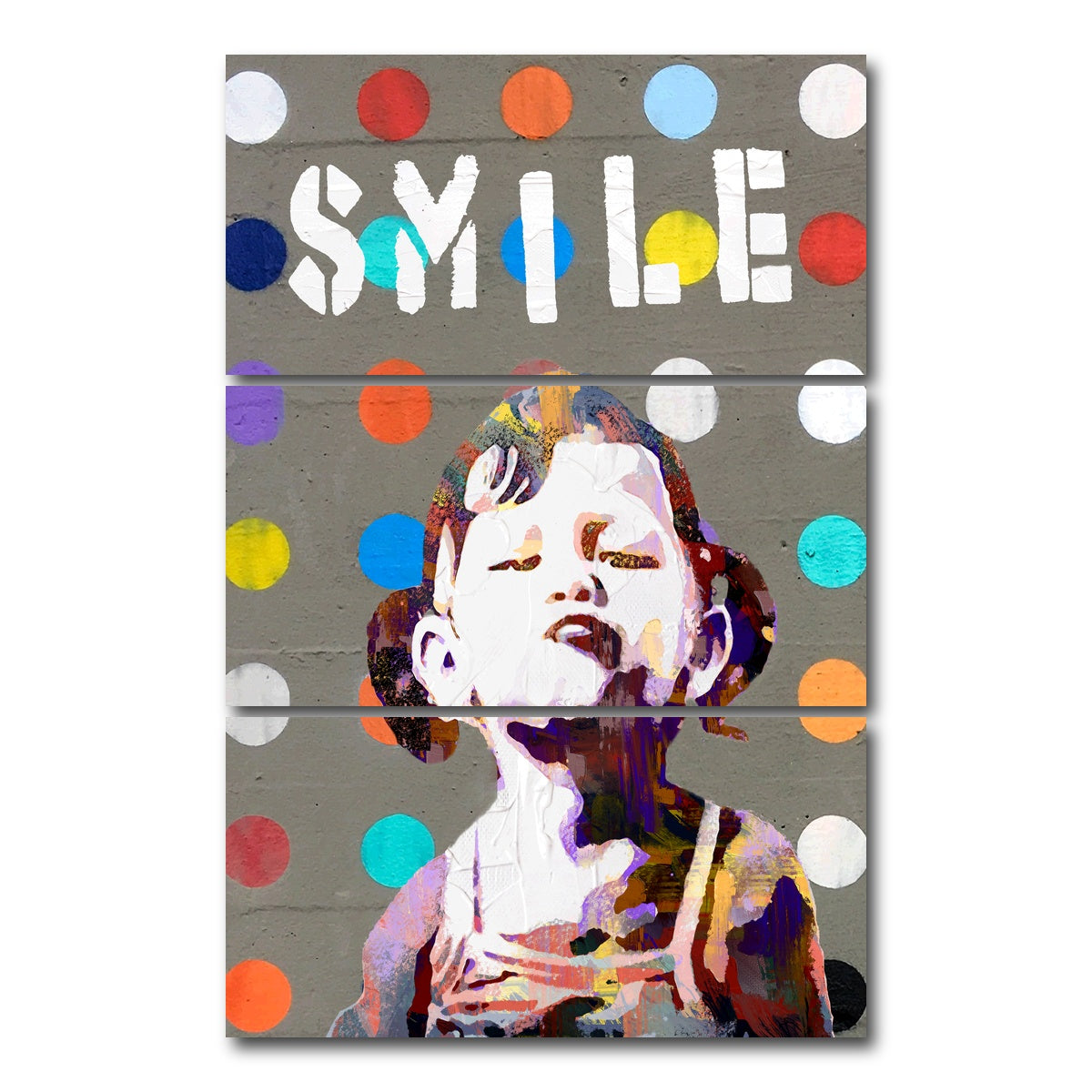 AUTO-MOCKUP WHITE | smile girl | 3 Piece | Gallery Wrap Canvas | group=12x24_stacked